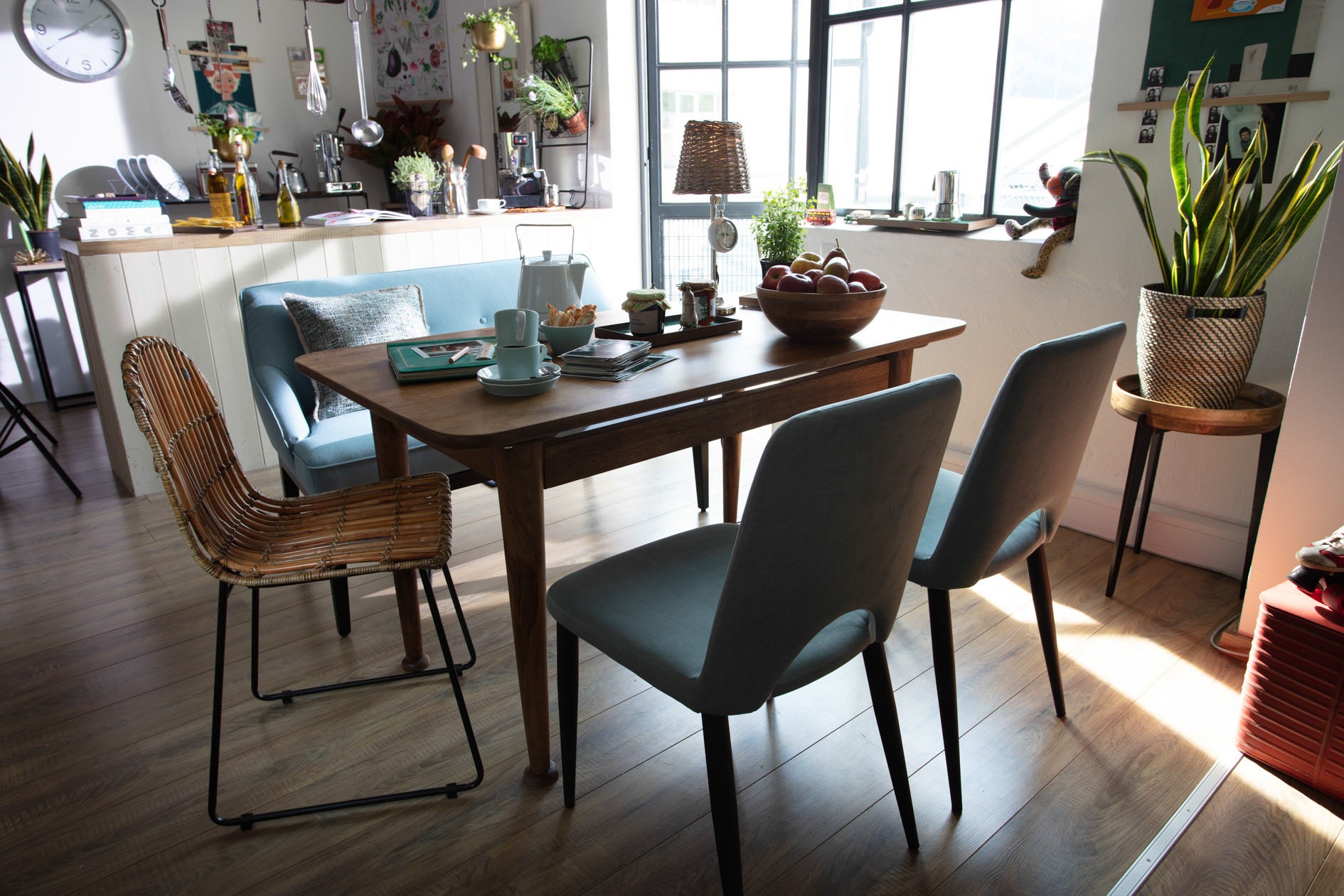 SIT Table d'appoint »Ø 40 cm Mangoholz mit Tablettfunktion & Metallgestell« Plateau de table amovible également utilisable comme un plateau pratique