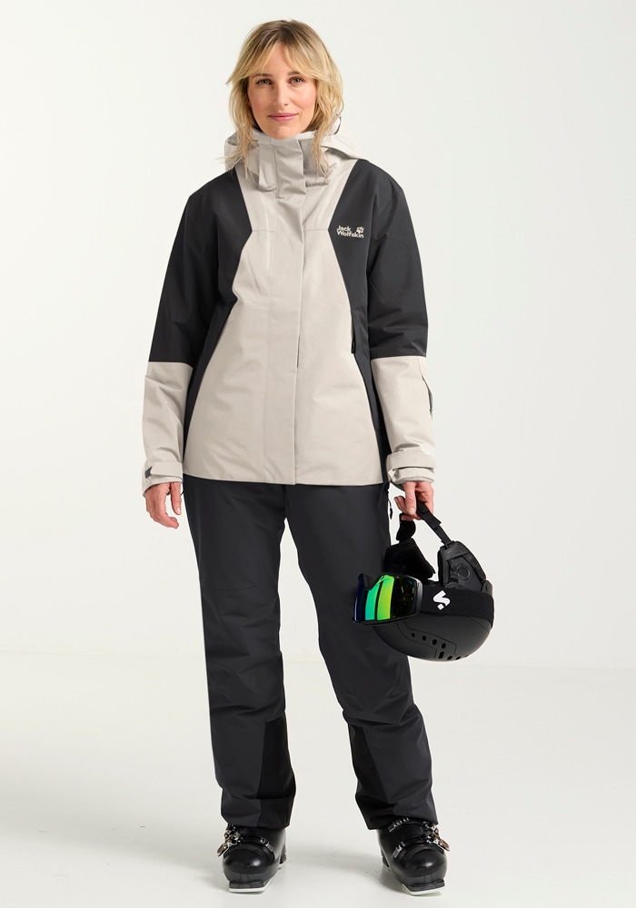 Jack Wolfskin Skijacke »FLOWLINE 2L INS JKT W« mit Kapuze mit TEXAPORE 2L, abnehmbare Kapuze, atmungsaktiv, wasserdicht