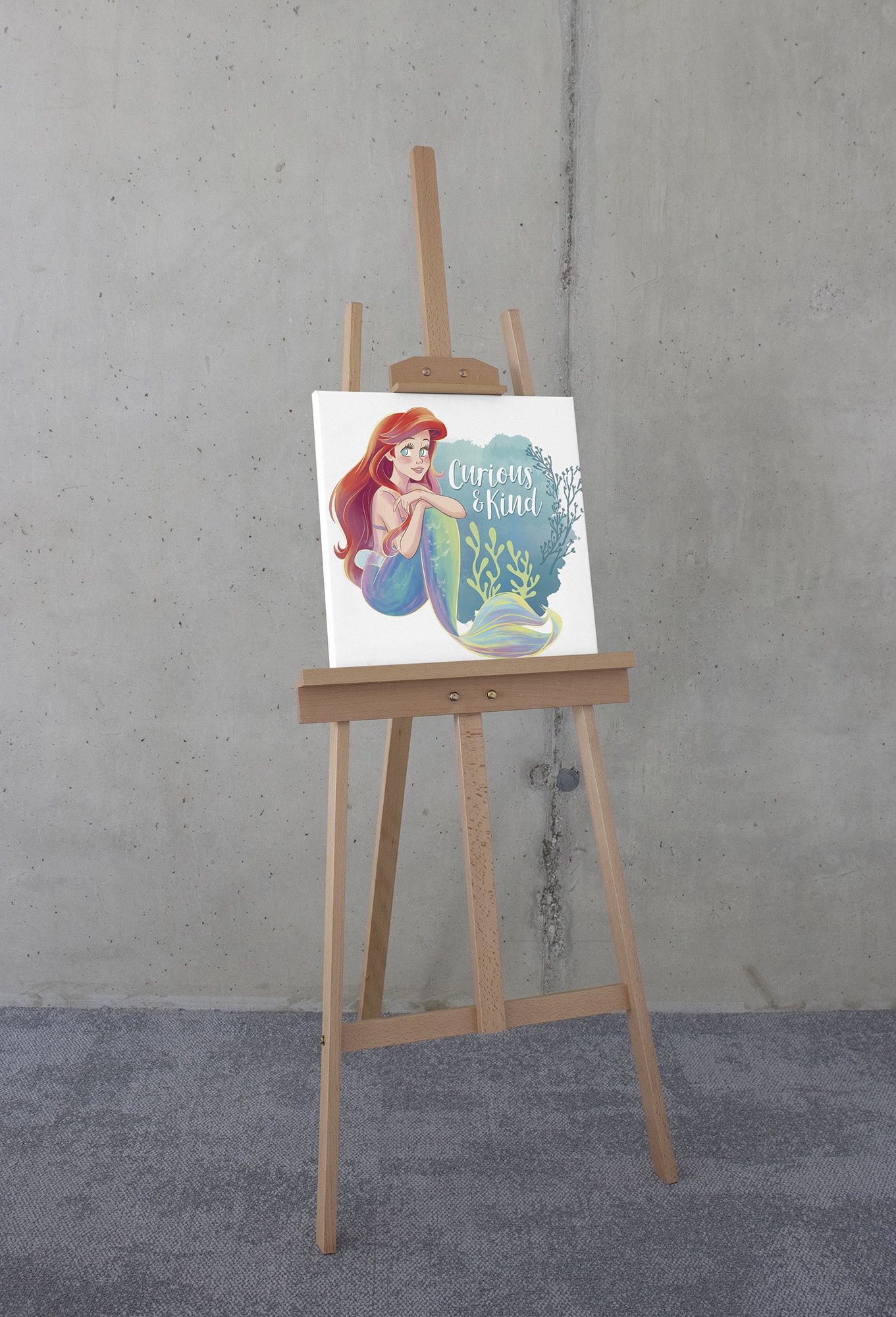 Komar Tableau sur toile »Disney Ariel Curious & Kind« 1 cuis tlg. 40 x 40 cm (Breite x Höhe) - Kinderzimmer, Dekoration