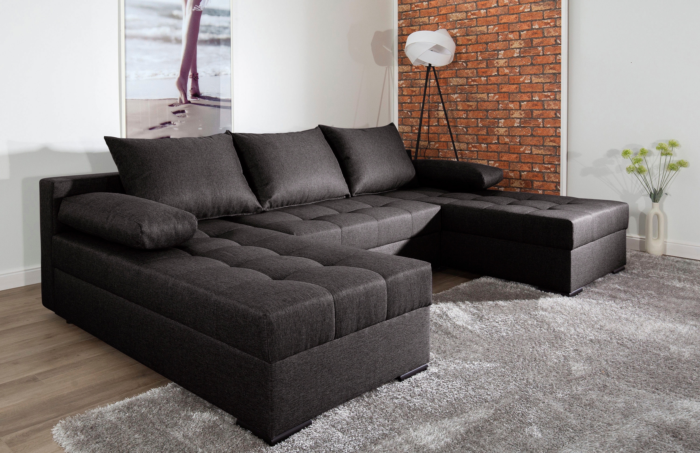 COLLECTION AB Paysage de salon »Josy U-Form, B: 269 cm« Bettfunktion & Bettkasten, Federkern