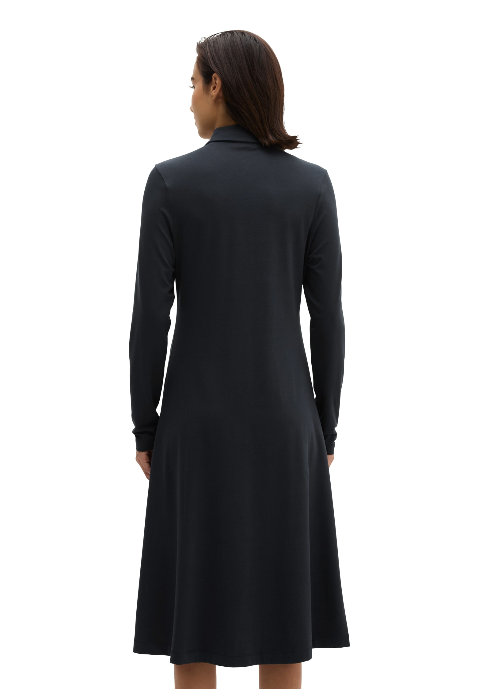 Marc O'Polo Hemdblusenkleid flared aus Single Jersey mit Paper-Finish