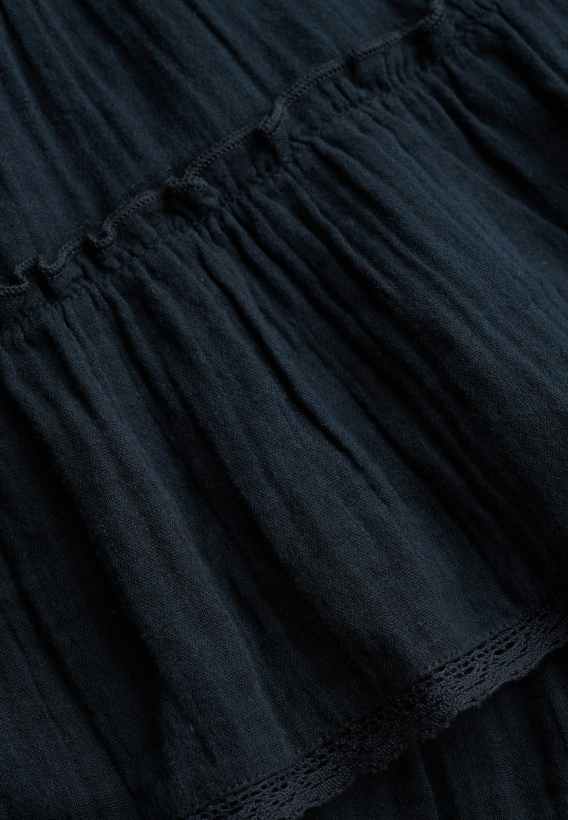 Superdry Sommerrock »CHEESECLOTH TIERED MINI SKIRT« aus Baumwolle, Regular Fit, mit Gummizug, unifarbene Optik
