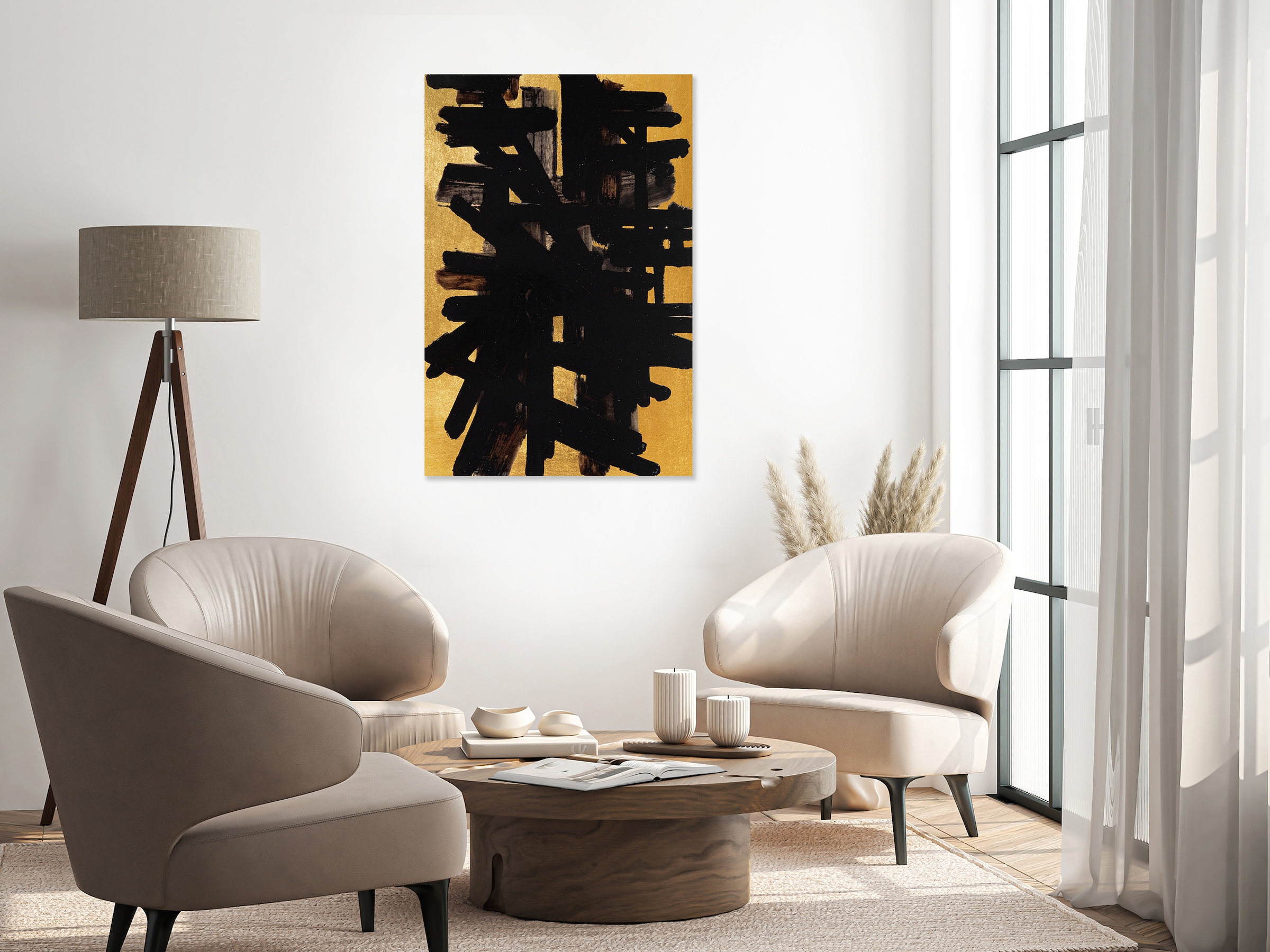queence Tableau en verre acrylique »Wandbild, Goldbild, Bild Abstrakte Kunst mit Blattgold veredelt« Abstrait | Art | Fantasy Fini à la main avec feuille d'or pour un aspect noble et intemporel.