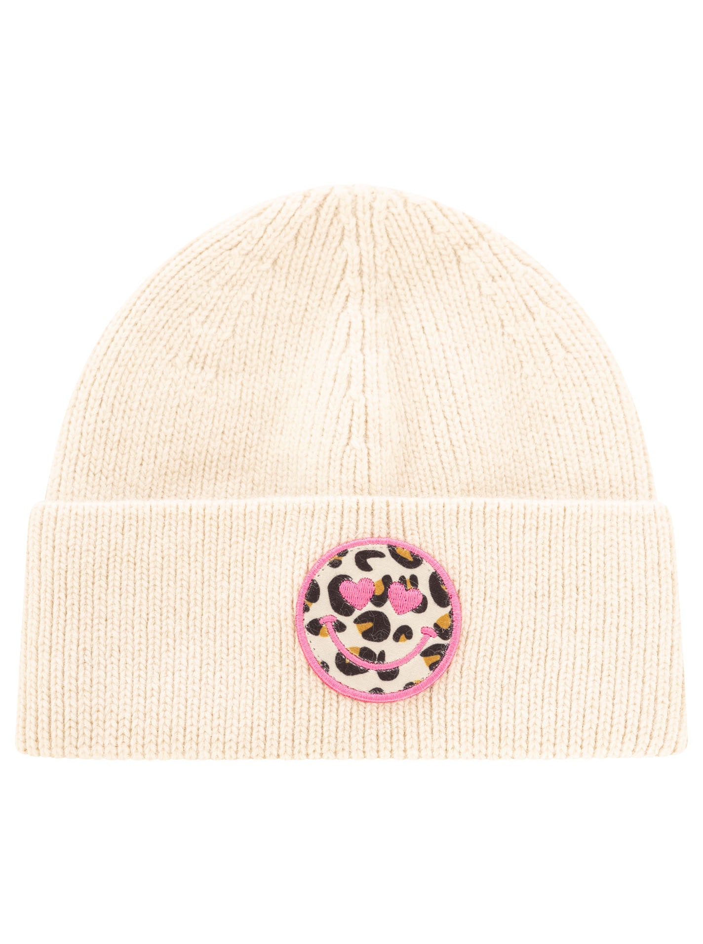Zwillingsherz Beanie »"Smile"-KIDS« Leo-Patch, breiter Umschlag, gerippt, mit Wollanteil
