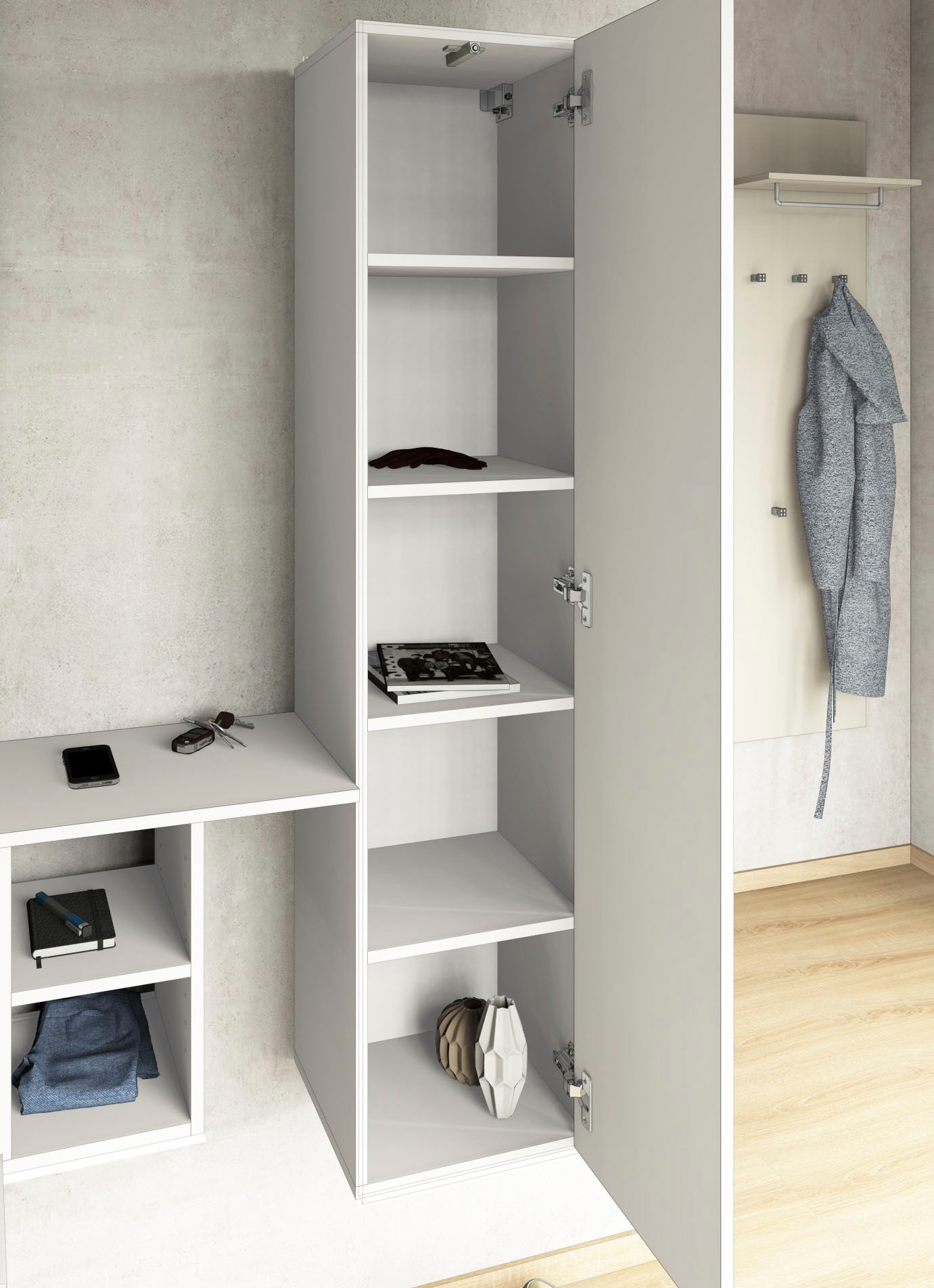 borchardt Möbel Ensemble de vestiaires »Toledo, moderne hängende Garderobe, Schminktisch mit Regalfächern« Ensemble d'épargne, 