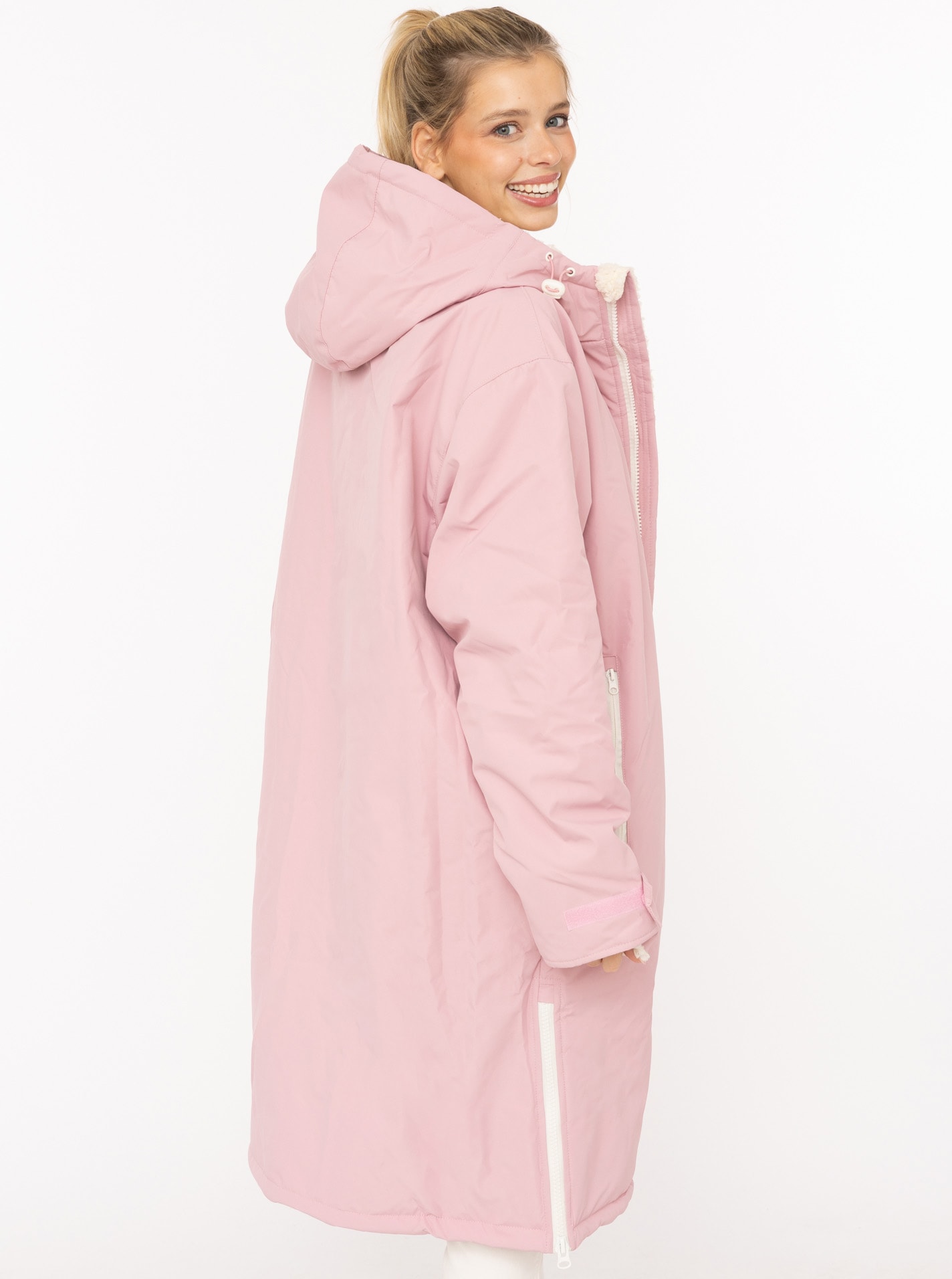 Zwillingsherz Kurzmantel »"Oversize Windjacke ZH"« seitliche Taschen, Kapuze, Reissverschluss, Teddy Futter