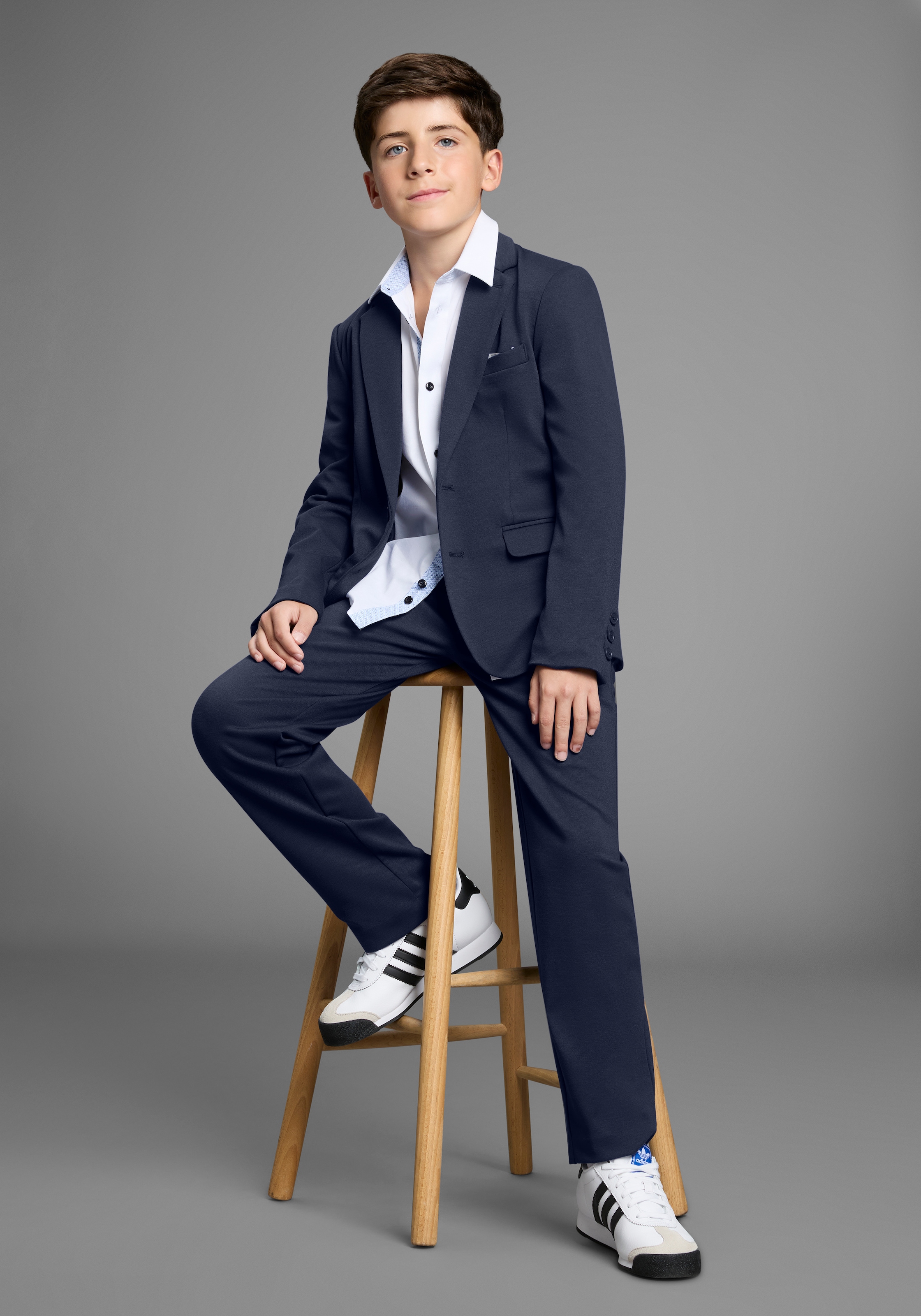 Bruno Banani Costume »2tlg. Jersey Anzug für Jungen« Ensemble, Sakko & Hose, 2 cuis tlg. Basique Für jeden Anlass passend. Eleganter Jersey Anzug für TEENS
