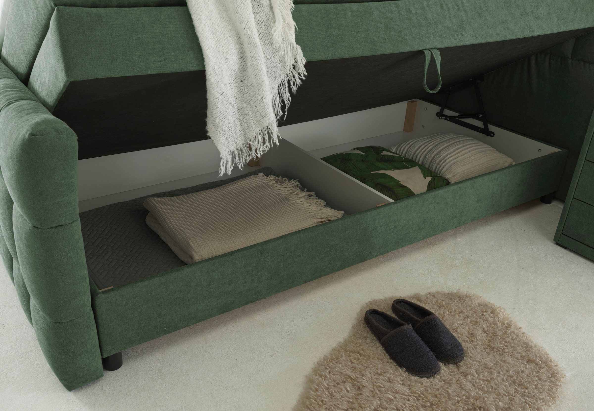 ED EXCITING DESIGN Lit boxspring »Mendoza« inkl. Bettkasten, erhältlich in den Breiten 160cm & 180cm
