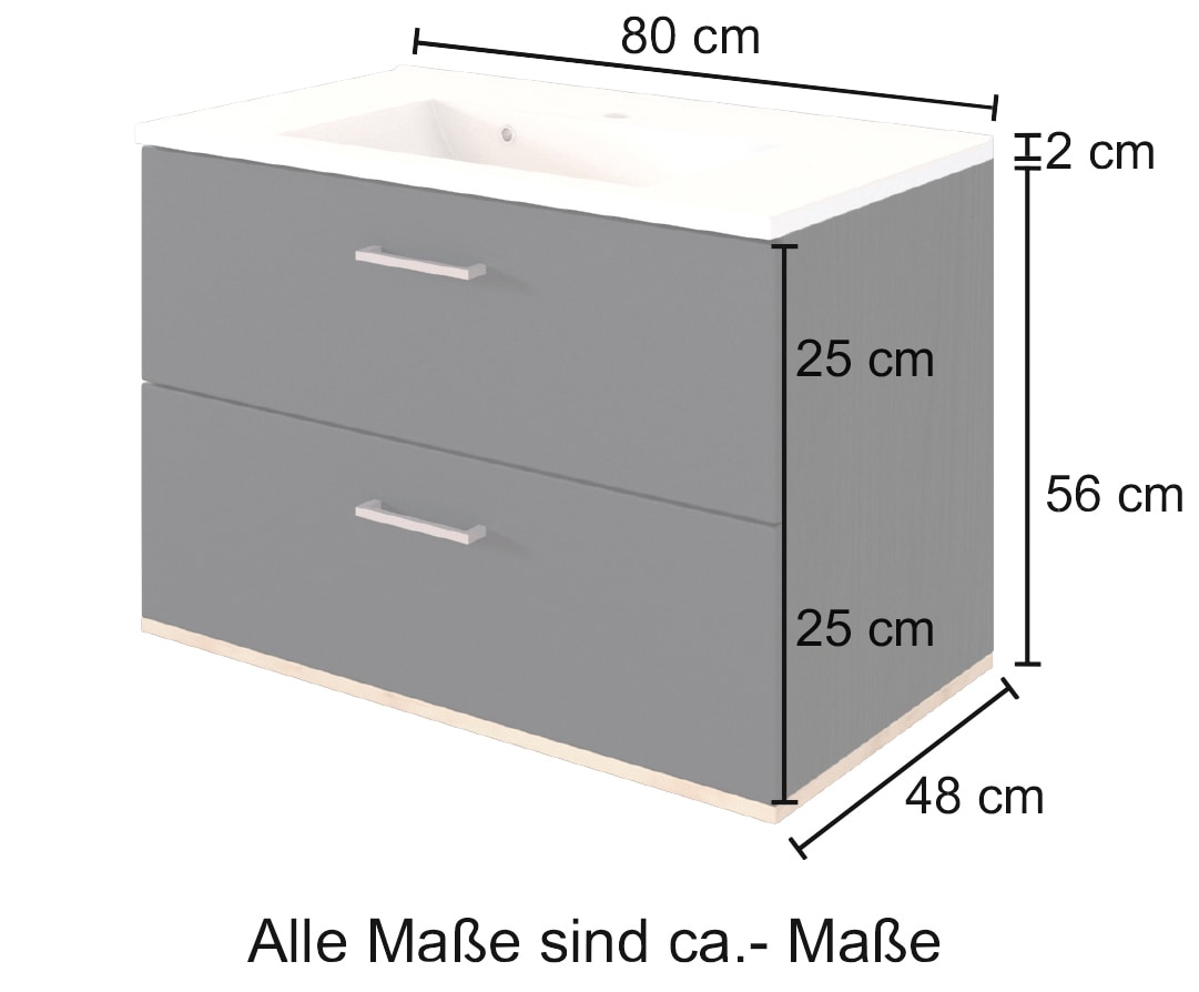 welltime Waschtisch »Baabe« Breite 80 cm