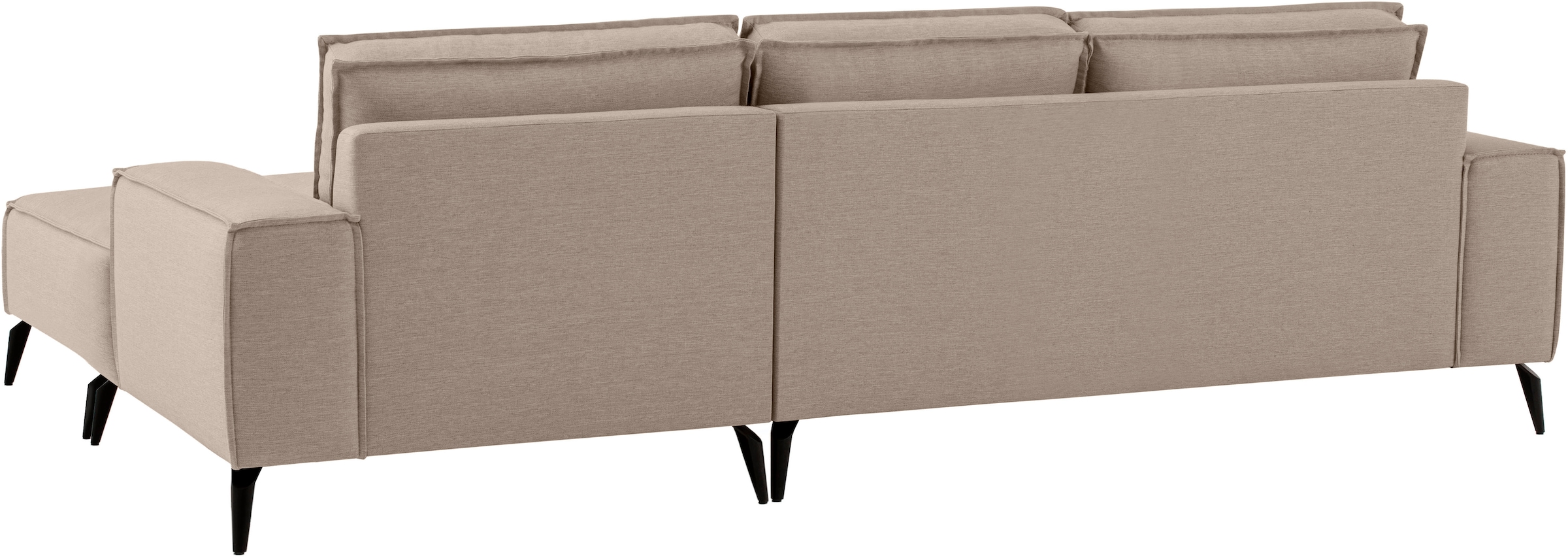 GOODproduct Canapé d'angle »TVINNU Leinenoptik, L-Form, Breite 275 cm« au choix méridienne droite/gauche, pieds noirs, confort d'assise agréable