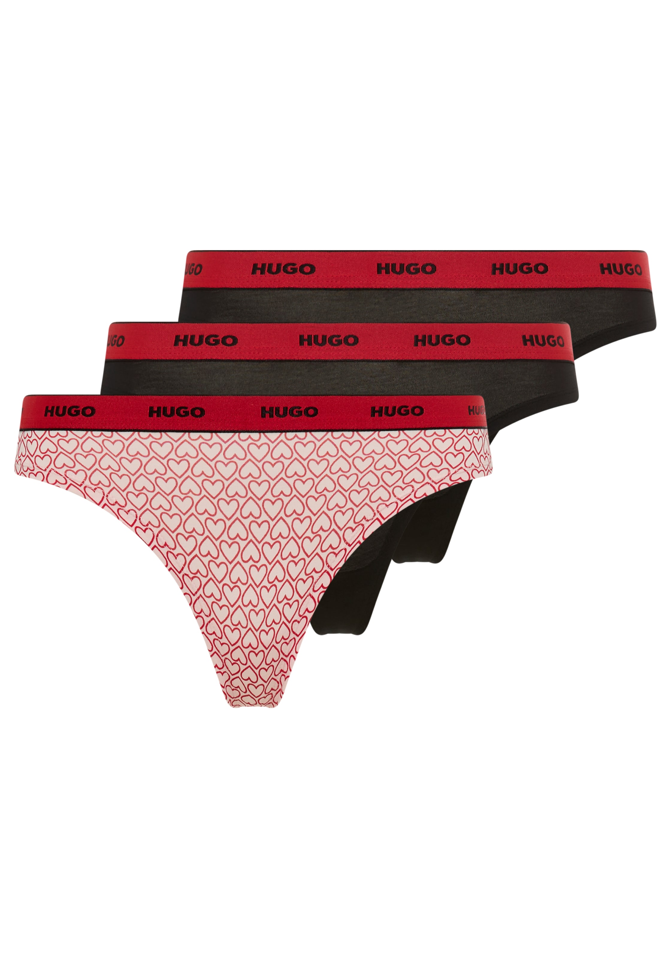 HUGO Underwear String »TRIPLET THONG DESIGN« 3 Stk. wiederholendes Logo am Bund