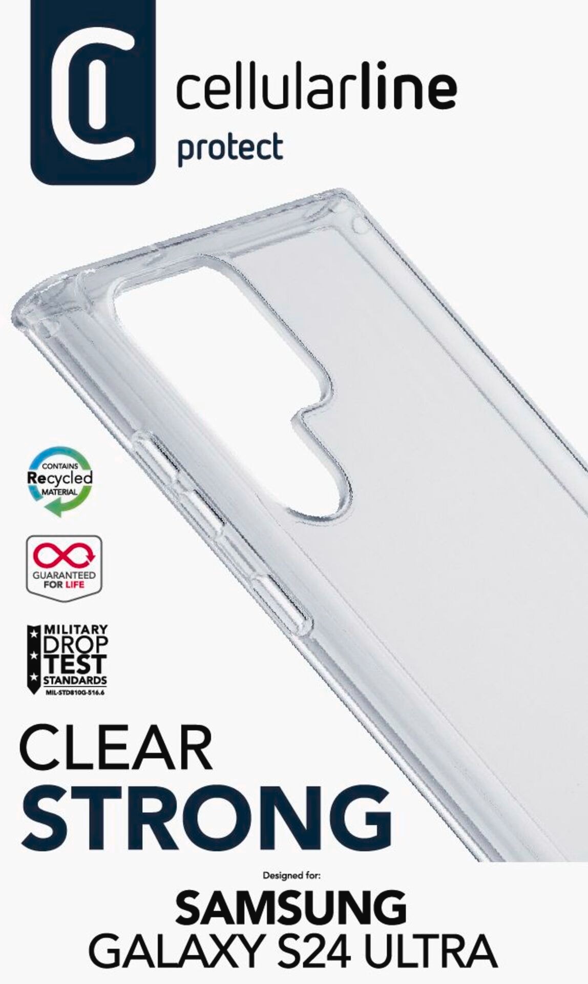 Cellularline Housse pour téléphone portable »Clear Strong Case für Samsung Galaxy S24 Ultra« Handycover Backcover Schutzhülle Handyschutzhülle stossfest kratzfest