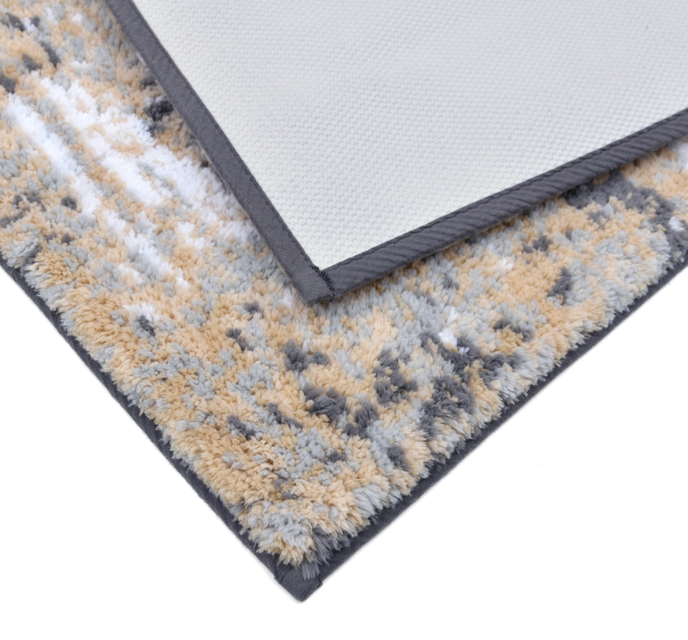 GOODproduct Tapis de bain »Hamsa, Badvorleger, Badezimmer Teppich, Duschvorleger« Höhe 15 mm revêtement antidérapant Séchage rapide | compatible chauffage au sol tapis de bain, style vintage, effet relief