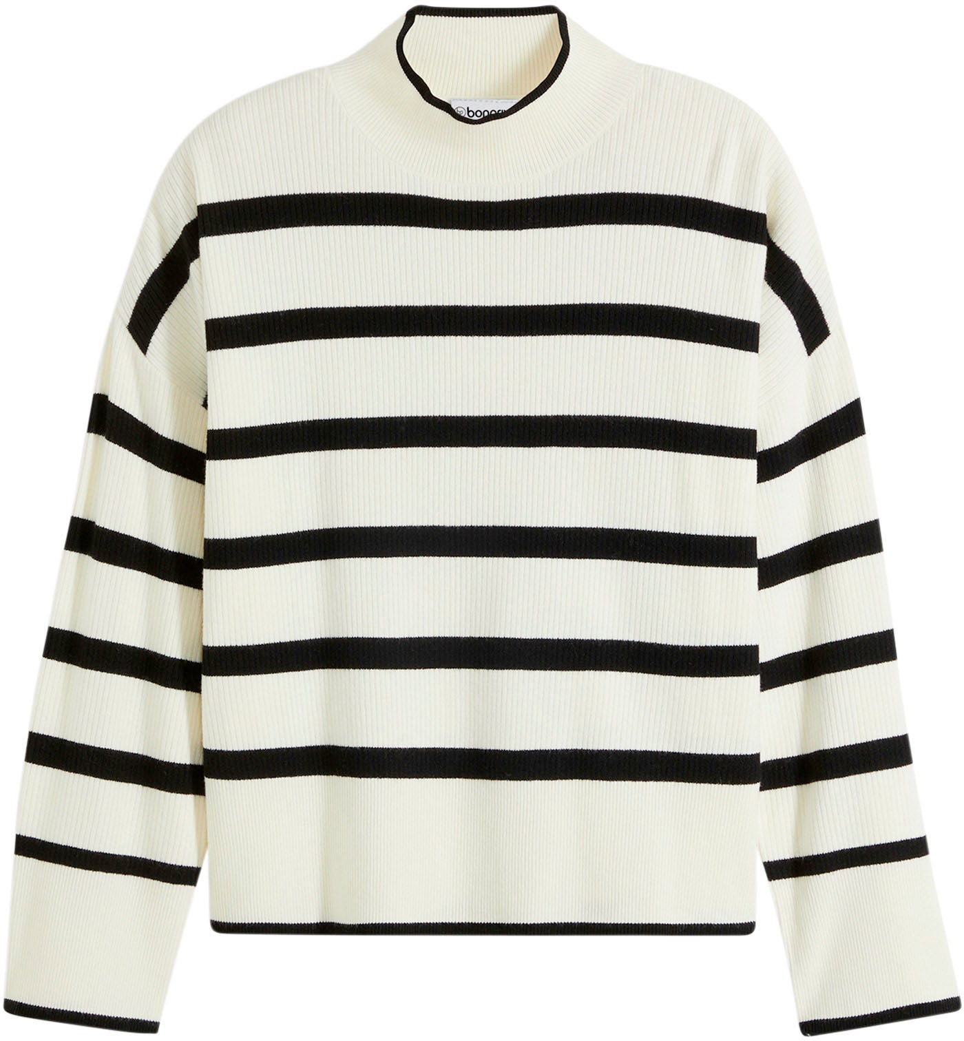 bonprix Strickpullover aus Viskose, Polyamid und Polyester, mit Stehkragen