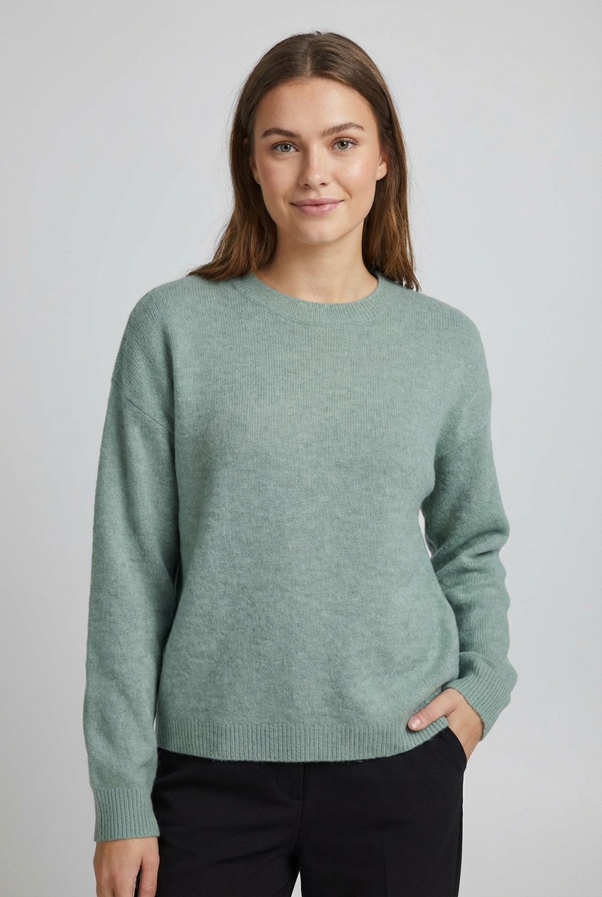 Vila Strickpullover »VILIGA L/S O-NECK KNIT TOP - NOOS« Materialmix, relaxed fit