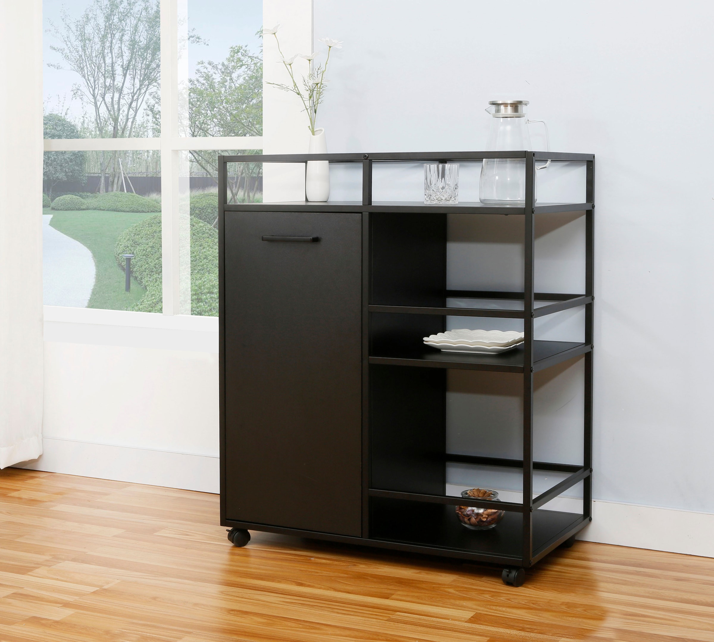 Home affaire Armoire de bar »Perth« 1 cuis tlg. Bar avec 2 portes & compartiment ouvert - (L/P/H) 60/40/94 cm