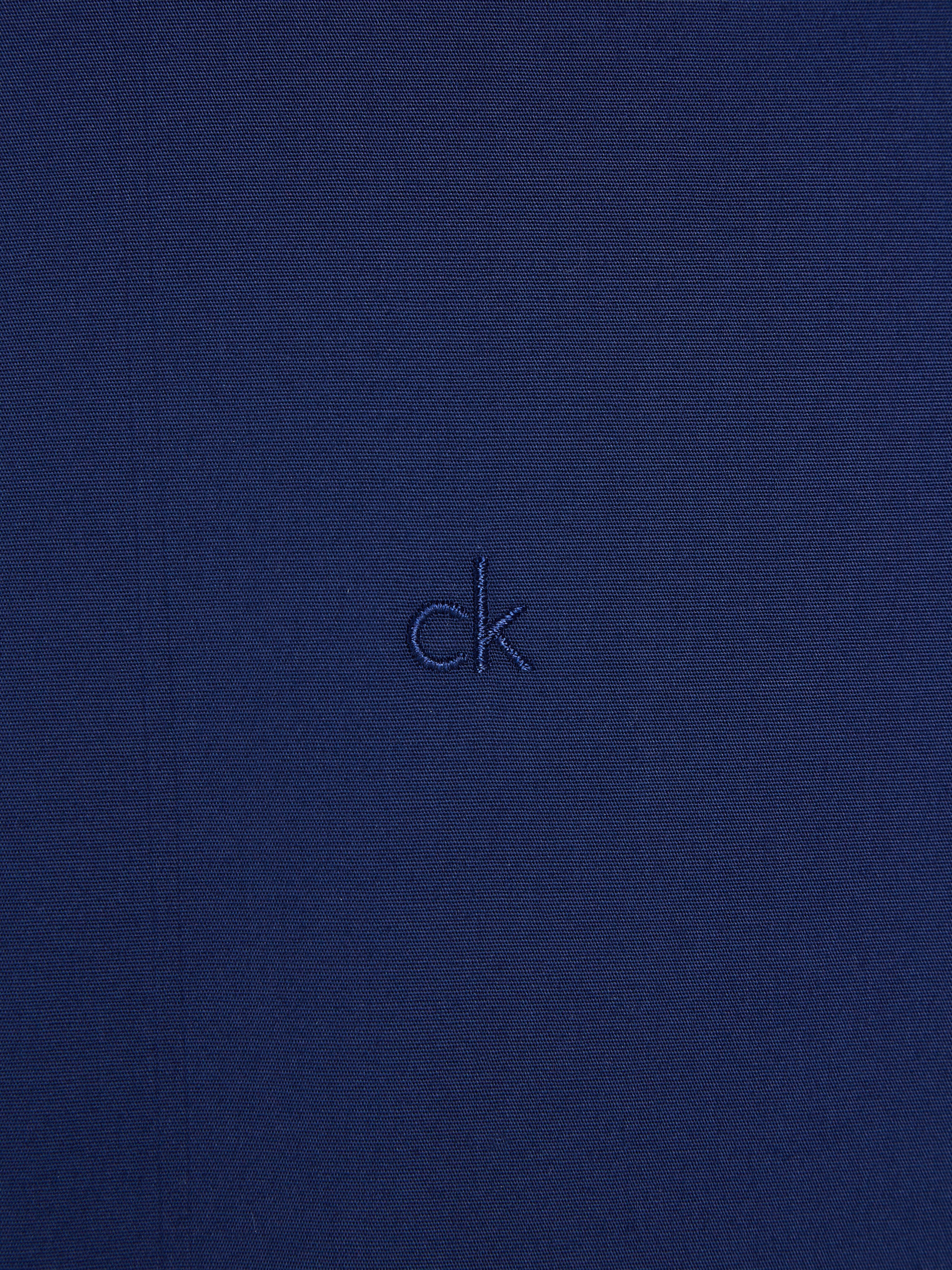 Calvin Klein Businesshemd »POPLIN STRETCH SLIM SHIRT« mit Kentkragen, Logoprint auf Brusthöhe