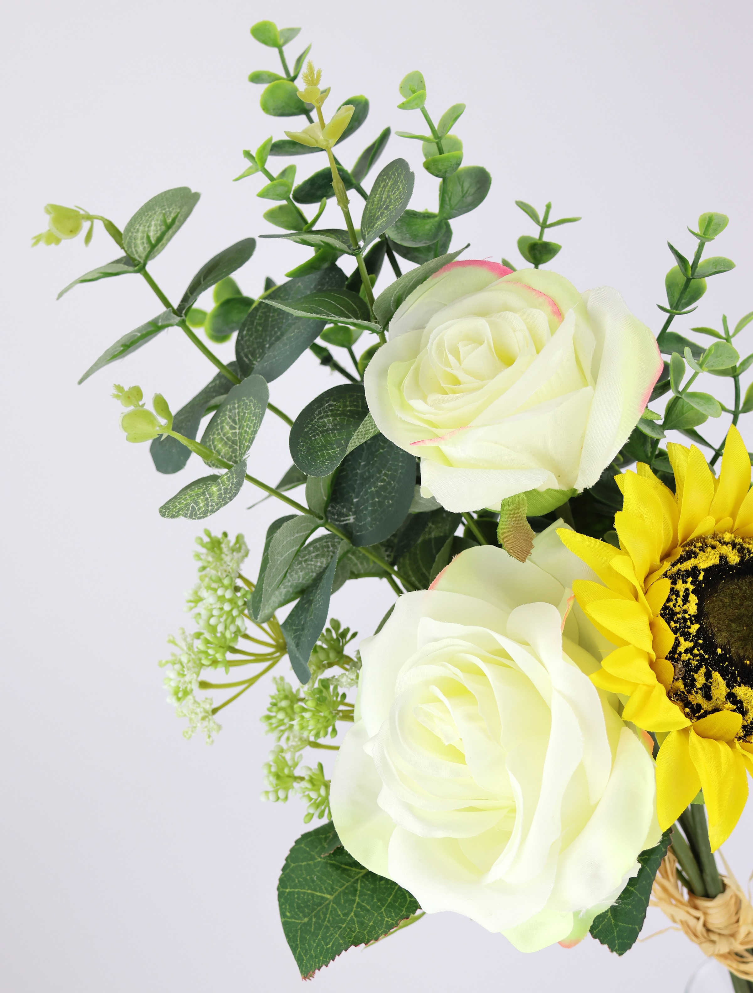I.GE.A. Kunstblume »Bouquet Rosen/Sonnenblume« Künstlicher Strauss Blume Blumenbouquet Blumenstrauss Rosenstrauss