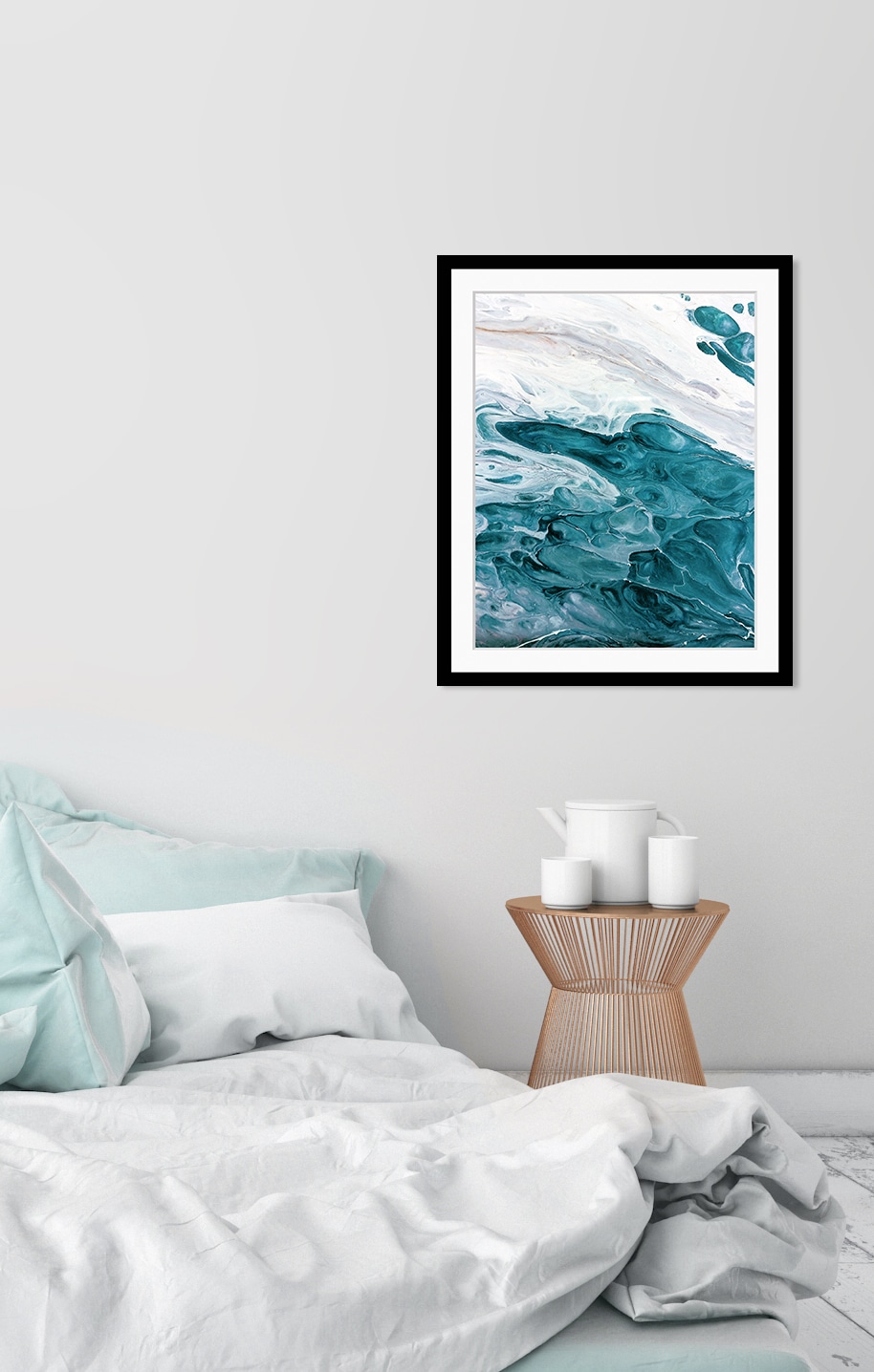 queence Image »Wavery« HD Premium Poster-Druck inkl. Holzrahmen