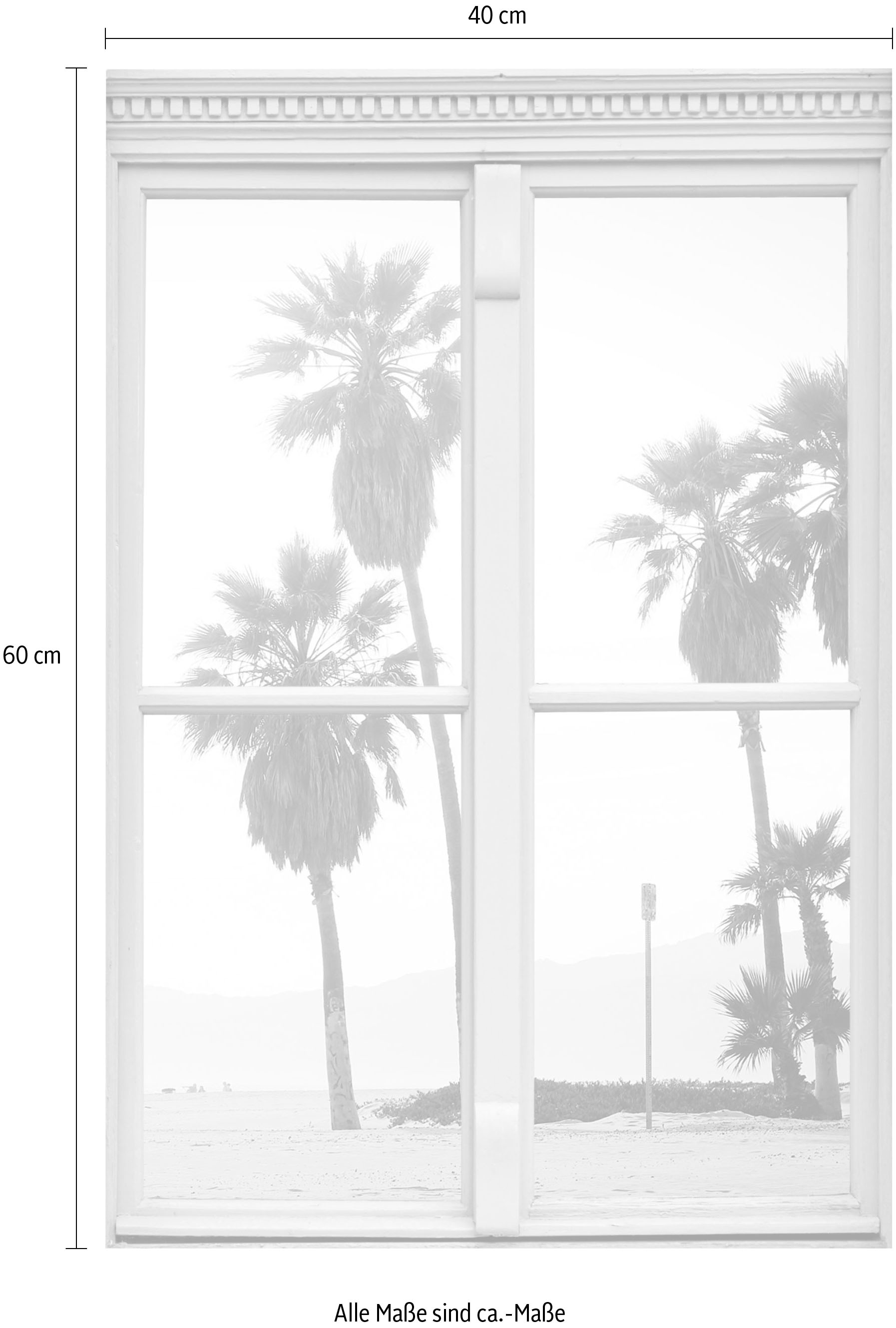 queence Autocollants muraux »Palmen« Wandsticker, Wandbild, selbstklebend, 3D, Fenster