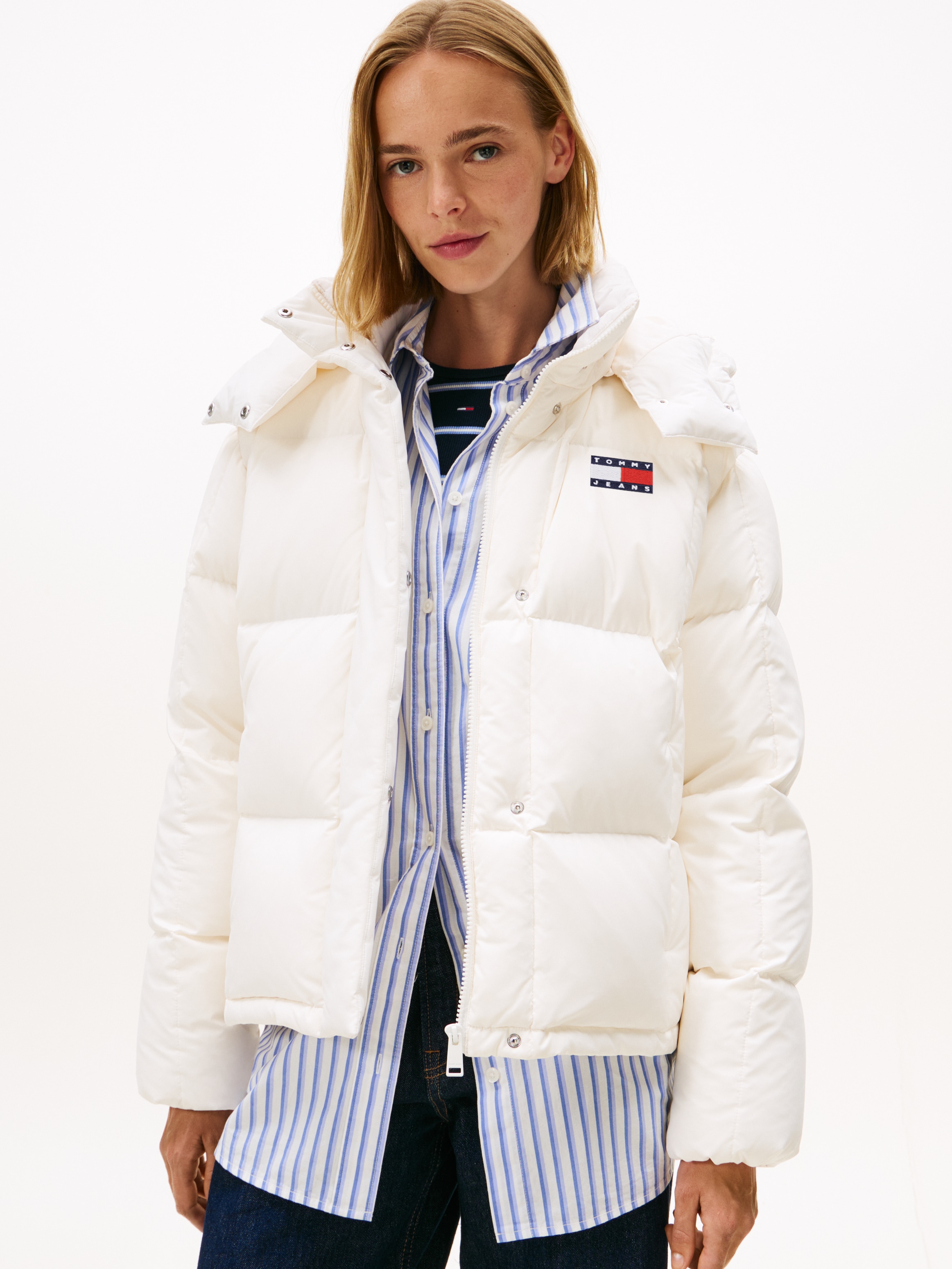 Tommy Jeans Veste matelassée »TJW ALASKA GRID DOWN JACKET EXT« avec capuche