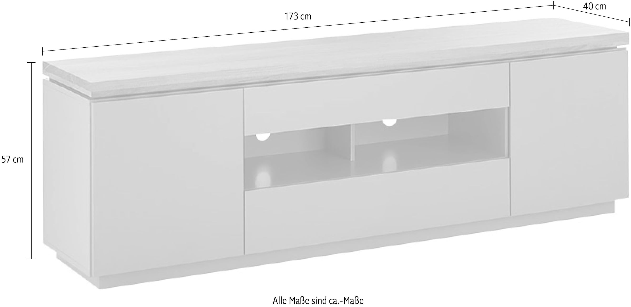 MCA furniture Lowboard »PALAMOS Lowboard« Türen mit Dämpfung