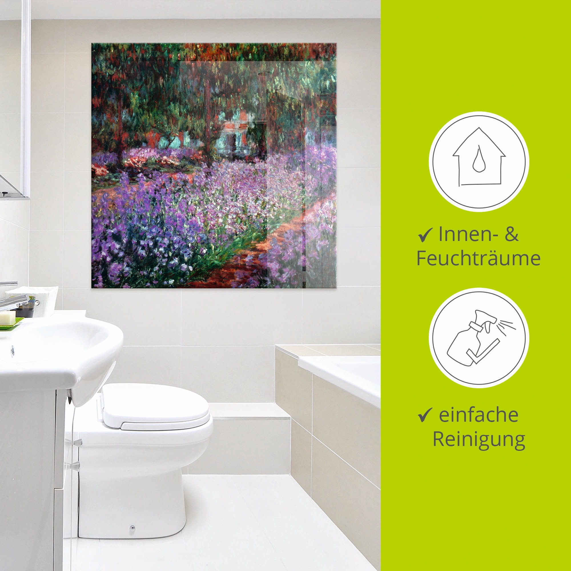 Artland Tableau en verre »Der Garten des Künstlers bei Giverny« 1 cuis tlg. in verschiedenen Grössen