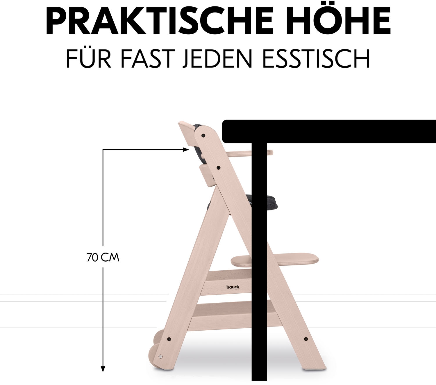 Hauck Hochstuhl »Beta+« () mit Holzrädern
