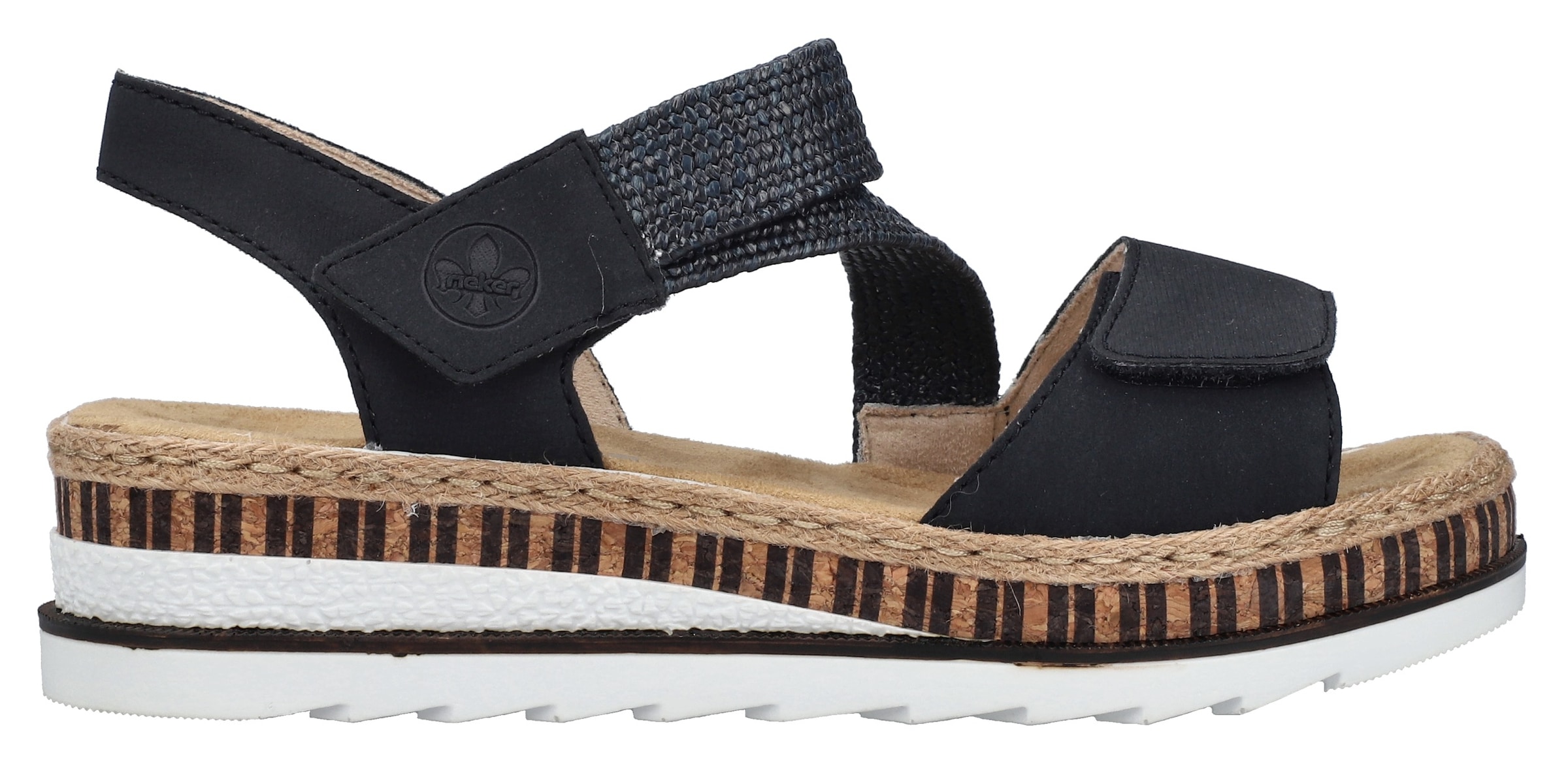 Rieker Keilsandalette  Riemchensandale, Sommerschuh, Urlaubschuh mit Klettriemchen