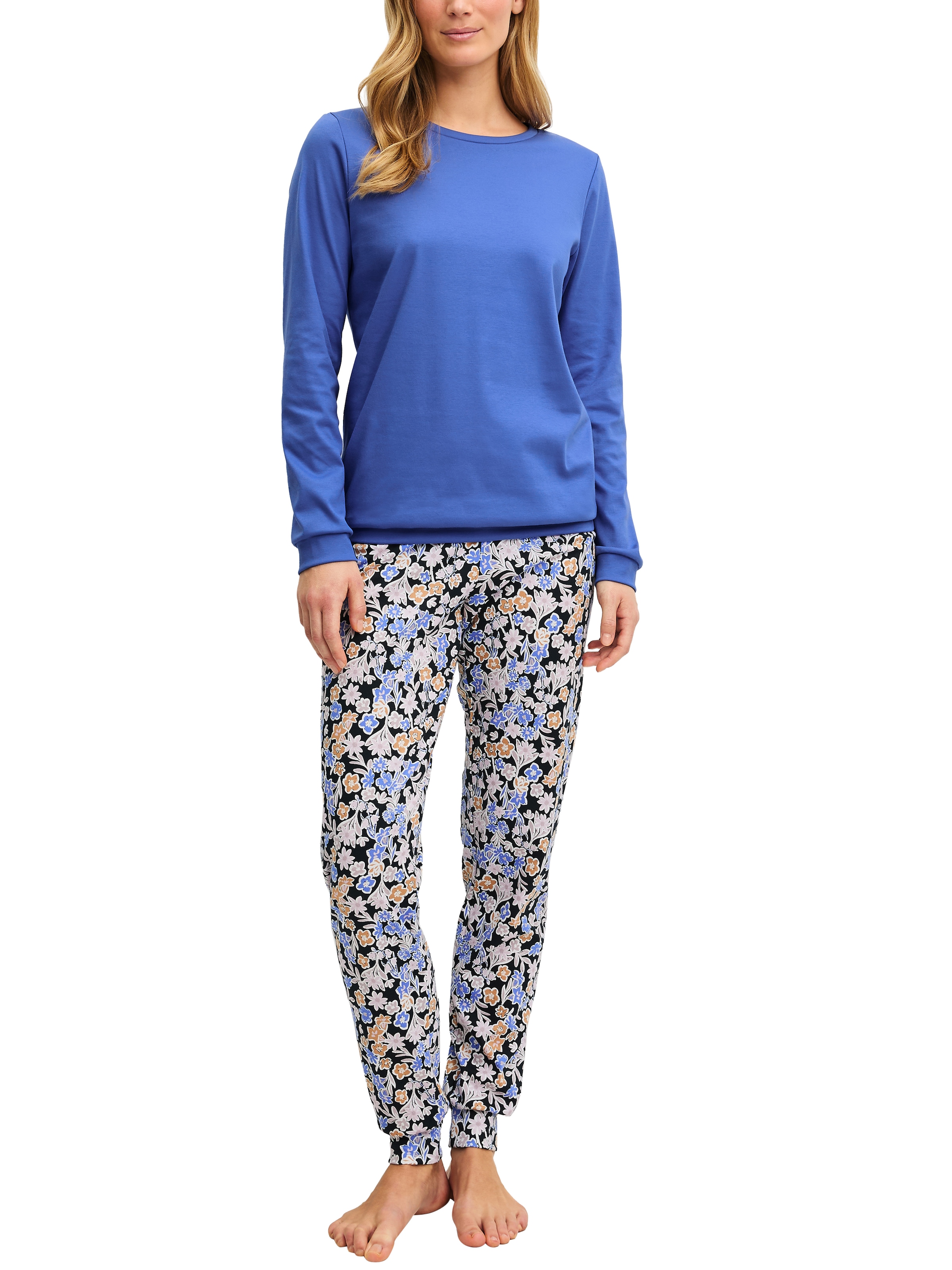 CALIDA Pyjama »Flower Dreams« 2 manches longues, col rond, qualité interlock, doux, confortable
