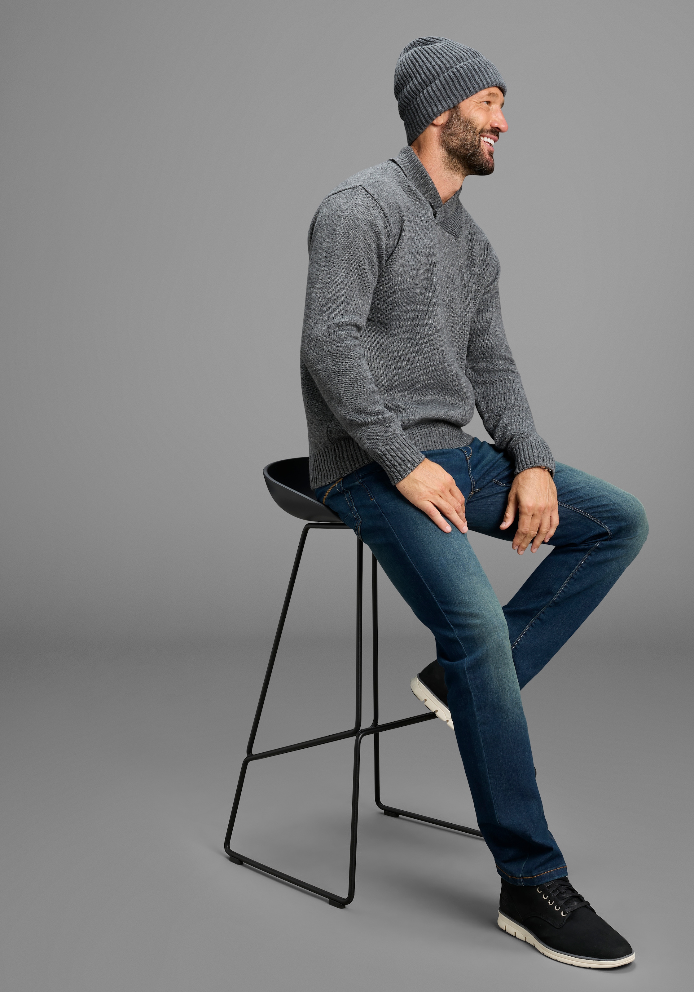 Man's World Pull à col châle »Neue Kollektion! Ideal für die Überganszeit« aus weichem Strickmaterial, mit Schalkragen, Regular Fit, Langarm