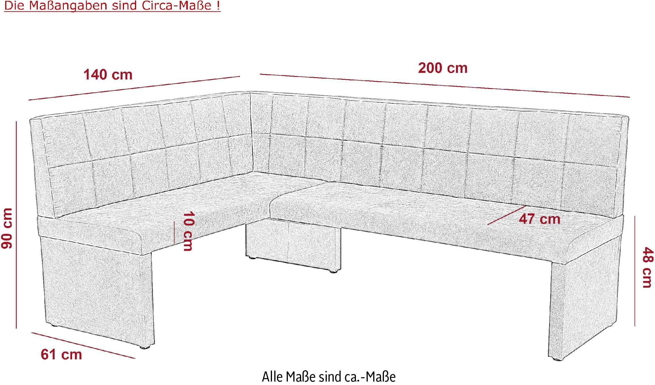 HELA Ensemble de salle à manger »SPREE« 4 cuis tlg. Esstisch 140x90 cm mit Dickkante, Microfaserbezug,