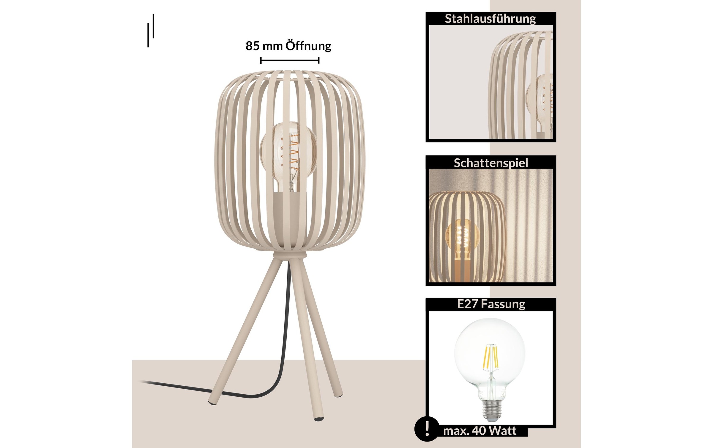 EGLO Lampe de table LED »Zigbee ROMAZZINA exkl. E27 1x40W«