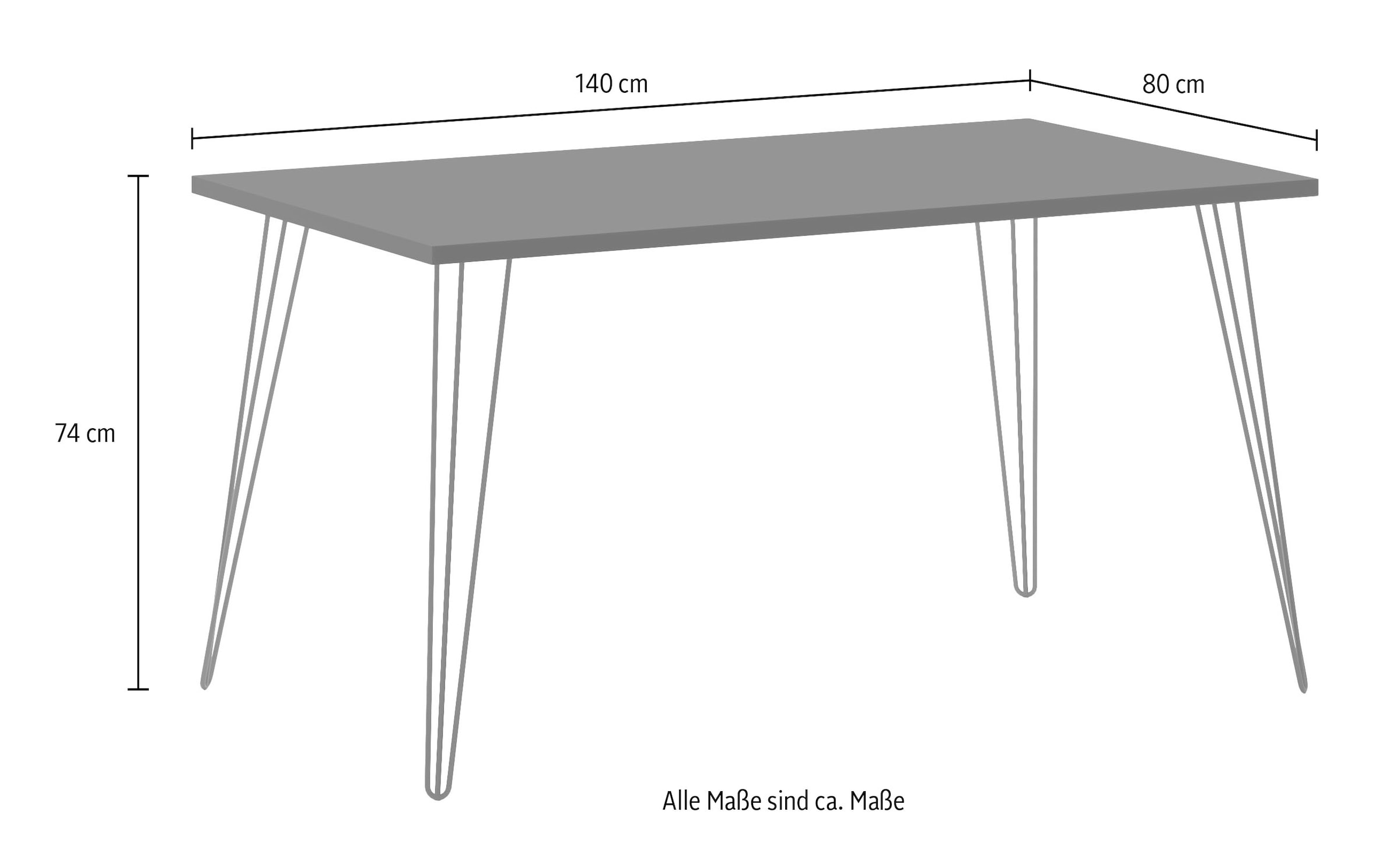 Schildmeyer Schreibtisch »Hank, MADE IN GERMANY, Breite 140 cm« Metallfüsse