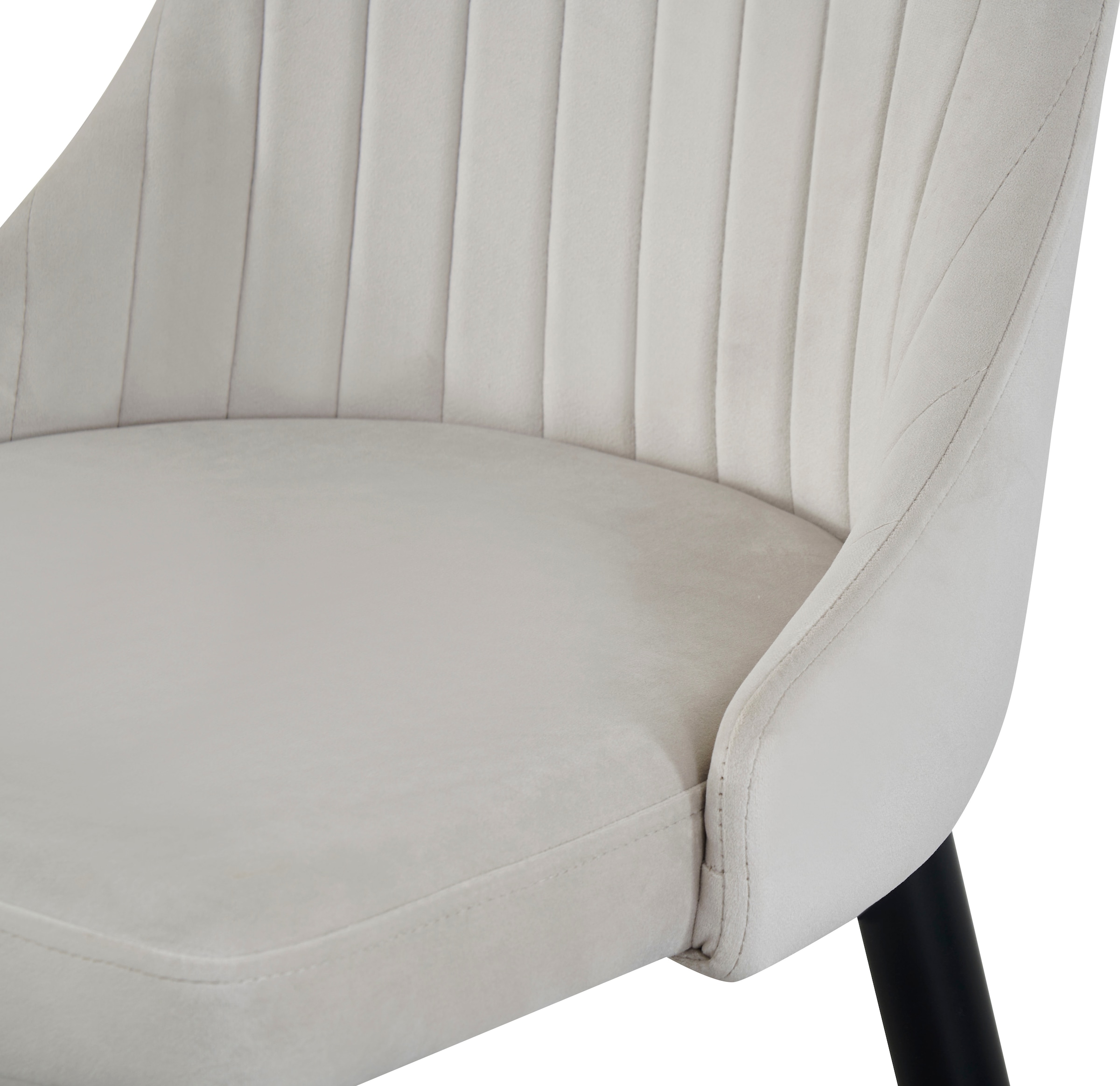 Home affaire Chaise de salle à manger »GARNBY, 2er Set, mit Metallgestell in matt schwarz« (Set) 2 cuisin verschiedenen Farben, Belsatbarkeit pro Stuhl 120 kg, Velour Stoff