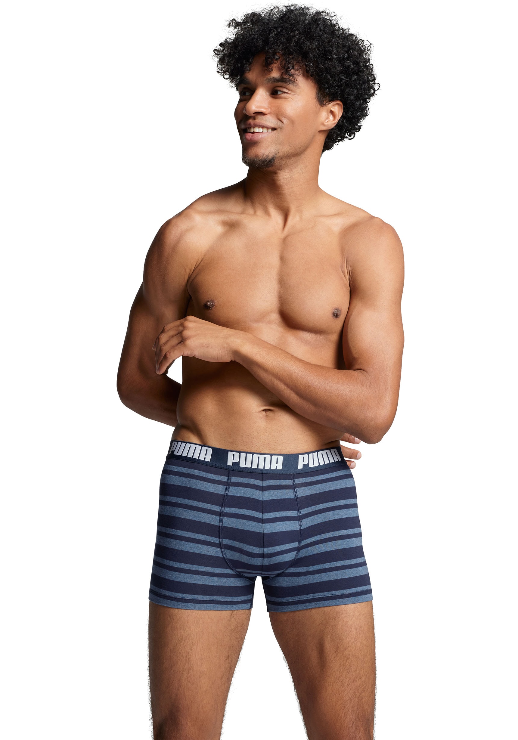 PUMA Boxershorts »PUMA MEN EVERYDAY PLACED LOGO BOXERS 2P« Packung, 2er Pack,  mit Logo Webbund