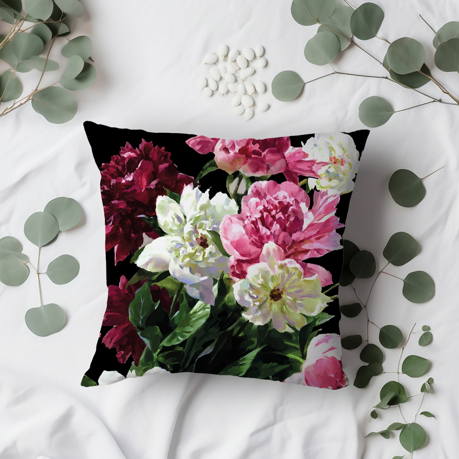 queence Coussin décoratif »Blütenzweige« housse de coussin sans rembourrage, 1 pièce