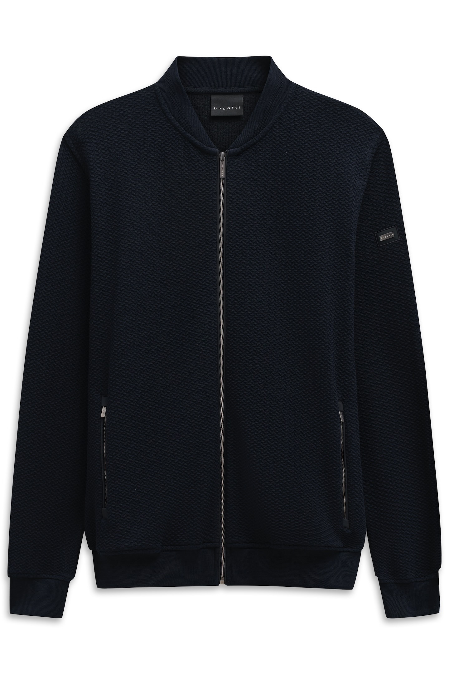 bugatti Veste sweat »Modern Fit« mit Collegekragen und Reissverschluss