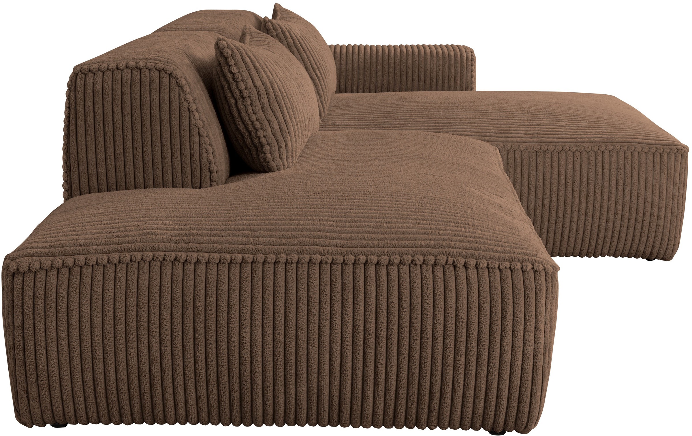 exxpo - sofa fashion Canapé d'angle »Billund modernes Designsofa, bequem und elegant, Breite 294cm, L-Form« modern, L-form, Wellenfedern, inklusive 2x Nierenkissen