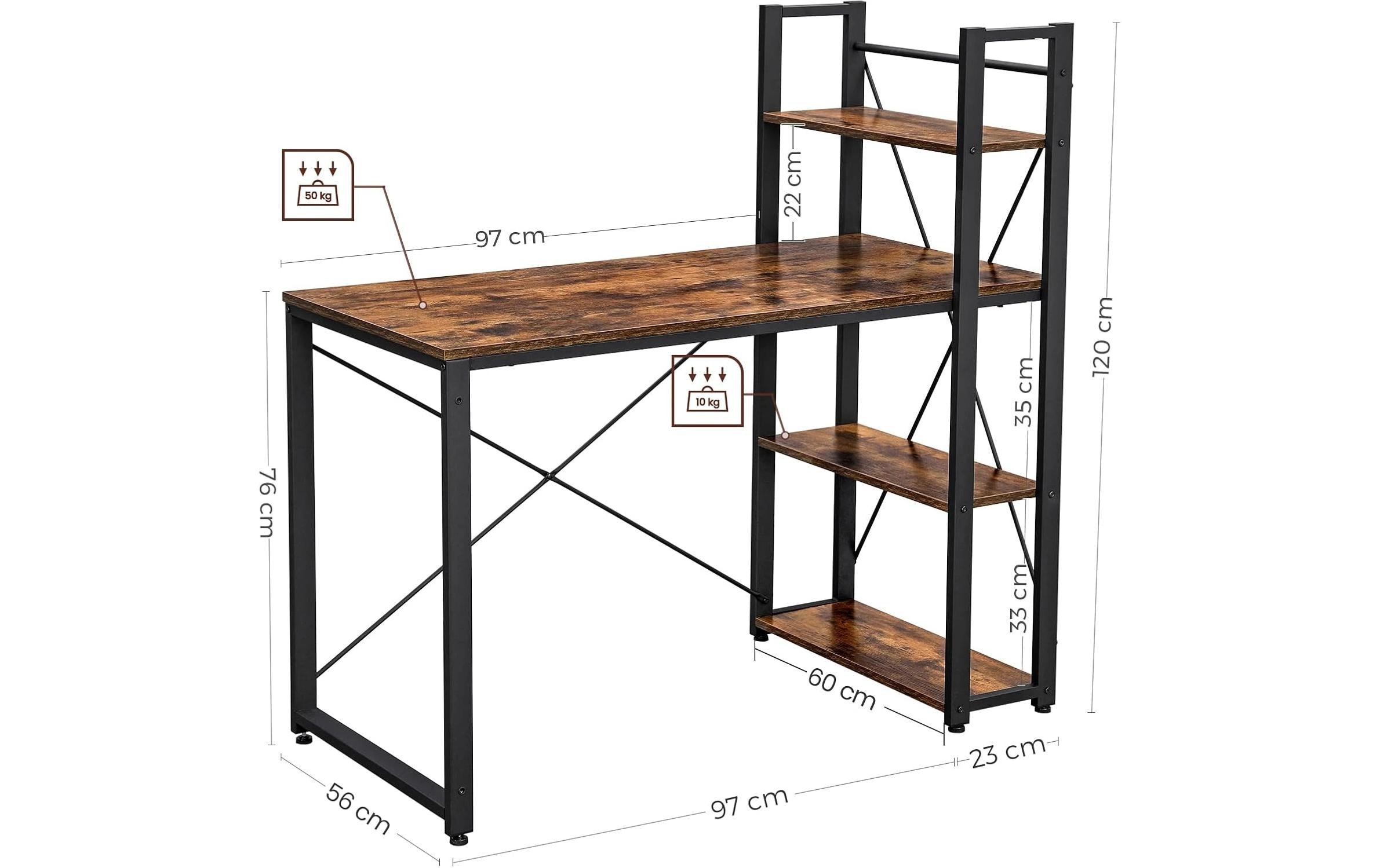 VASAGLE Bureau »mit Platte 120 x 60 cm«