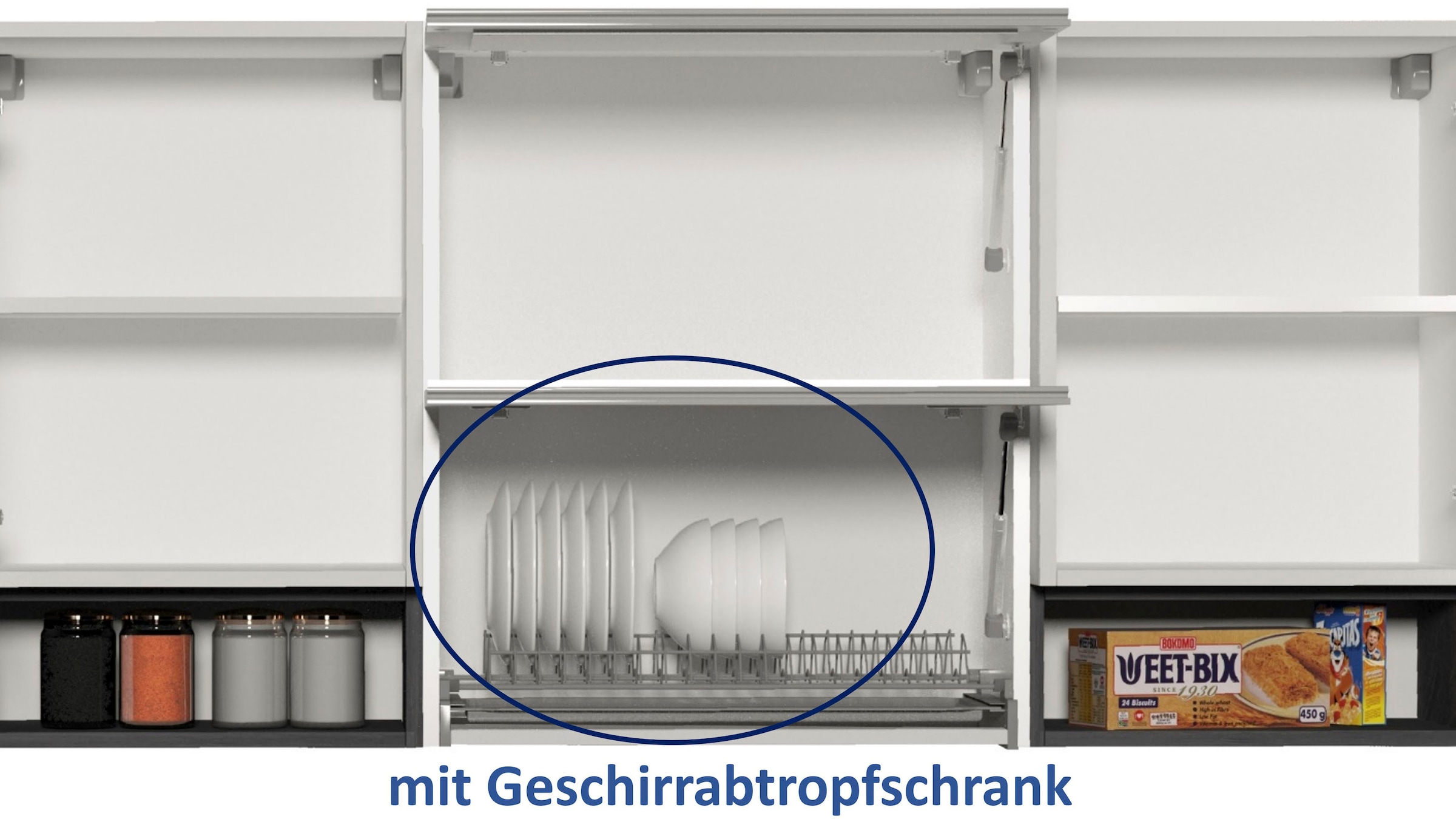 KOCHSTATION Kitchenette »KS-Sole« Breite 256 cm, mit Regalen und Fächern, ohne E-Geräte
