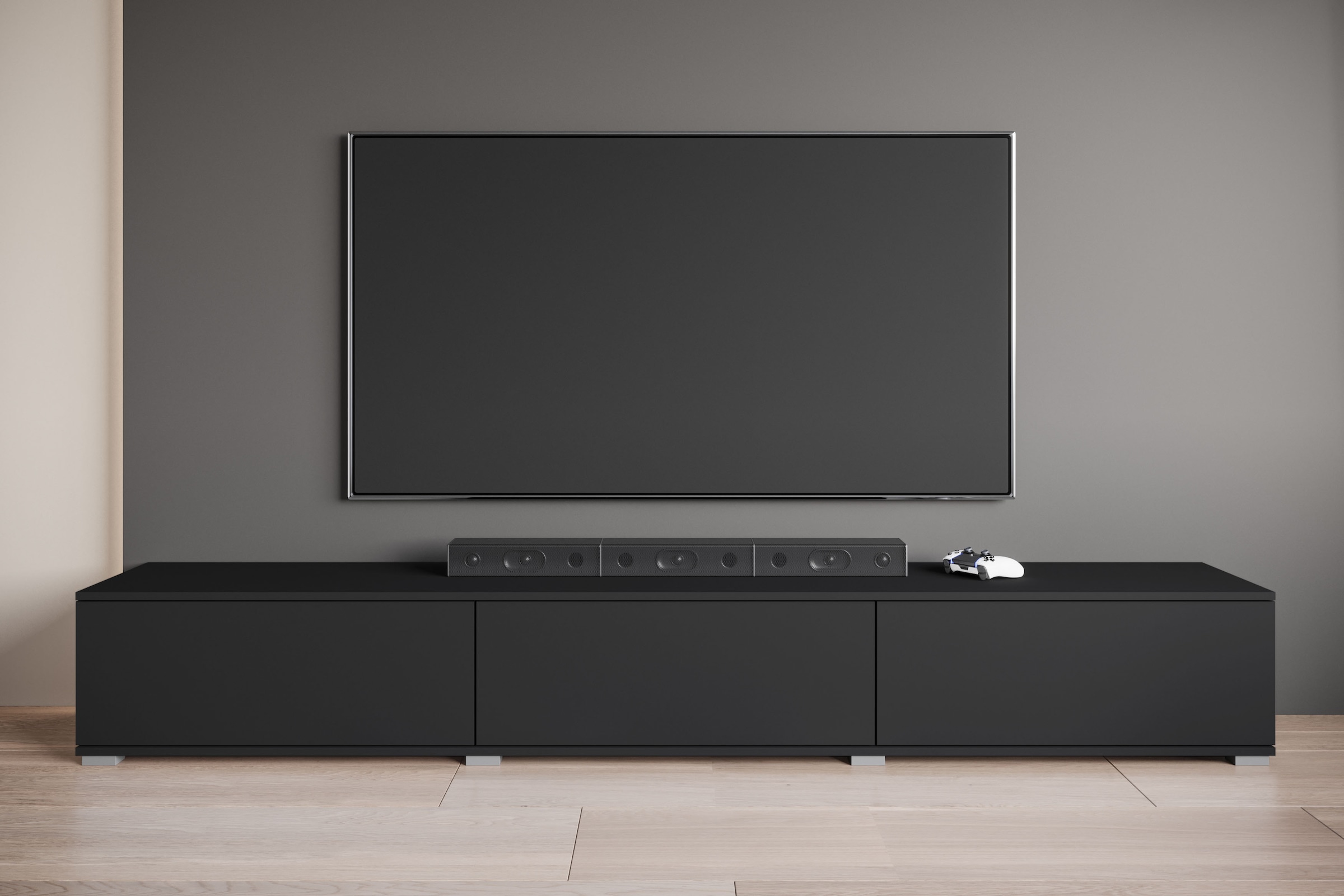 GOODproduct Lowboard »Kenia TV-Schrank, 220 cm breit, mit 3 Klappen« 1 Stk. tlg. Stand- oder Hängemontage, stilvolles Design