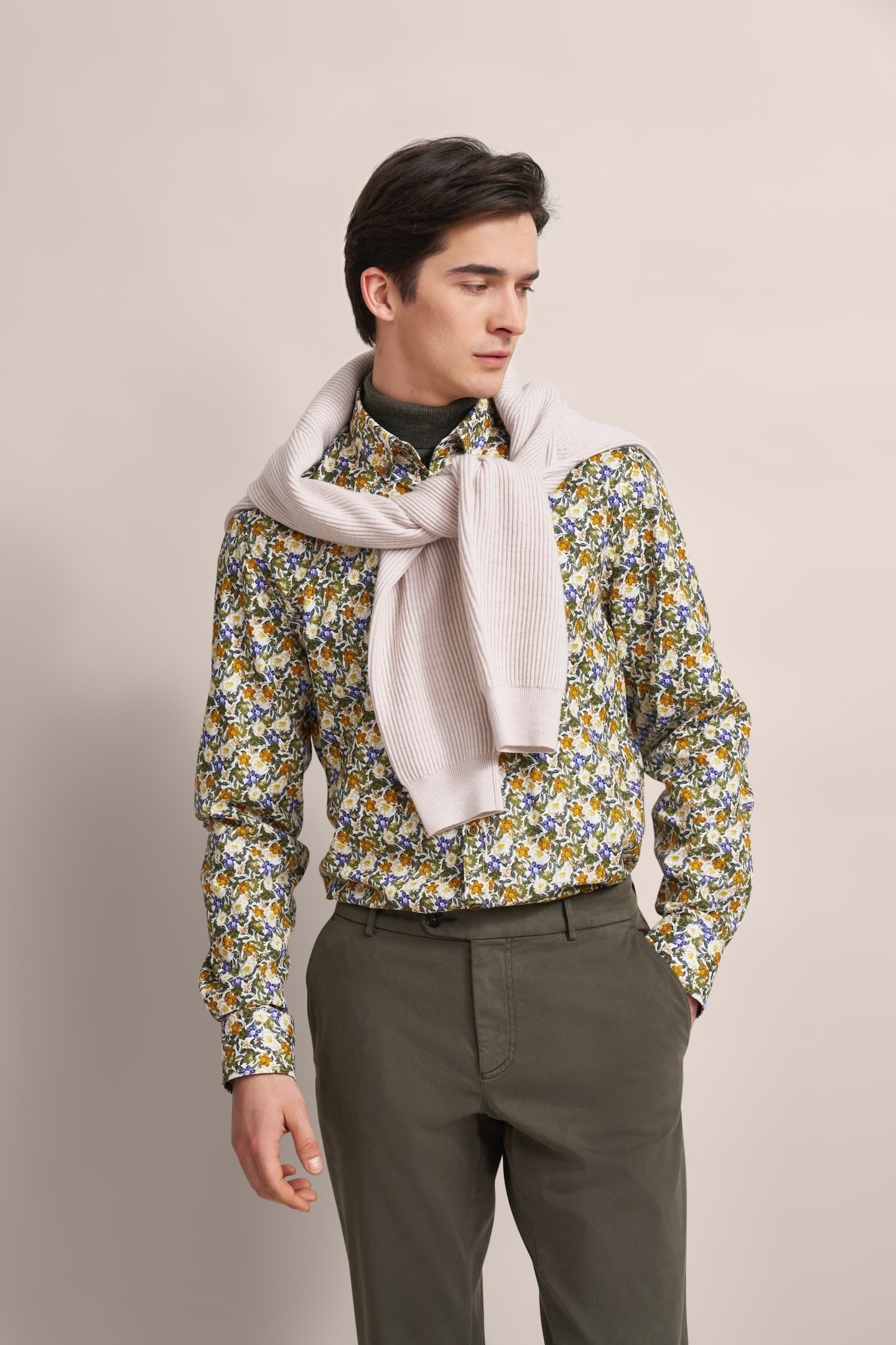 bugatti Chemise à manches longues mit Button-Down-Kragen