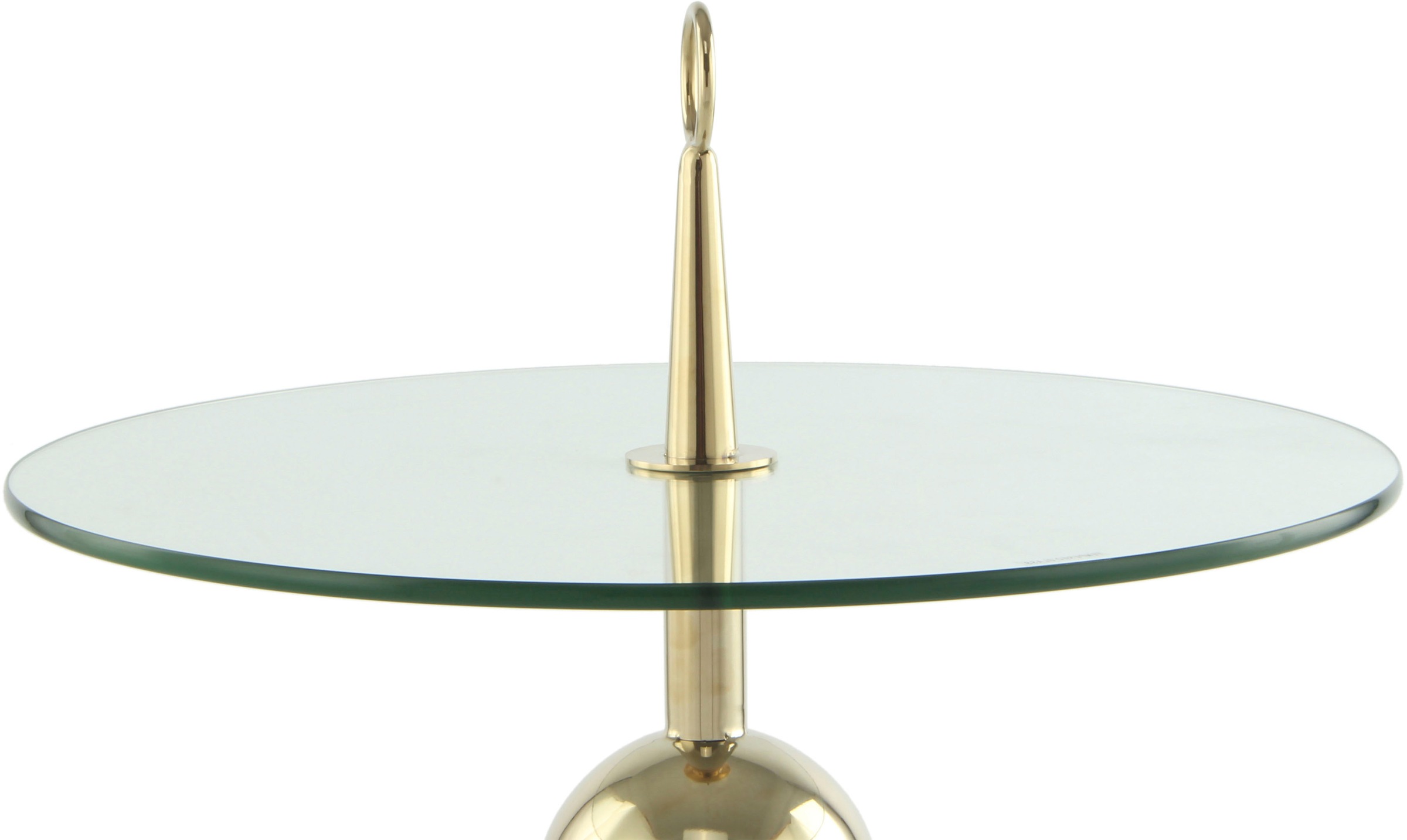 Kayoom Beistelltisch »Ontario 325, Runde  Glasplatte aus Sicherheitsglas, 100% Edelstahl« 1 Stk. tlg. Minimalistisch, Gestell in Tripod-Design, mit Tragering