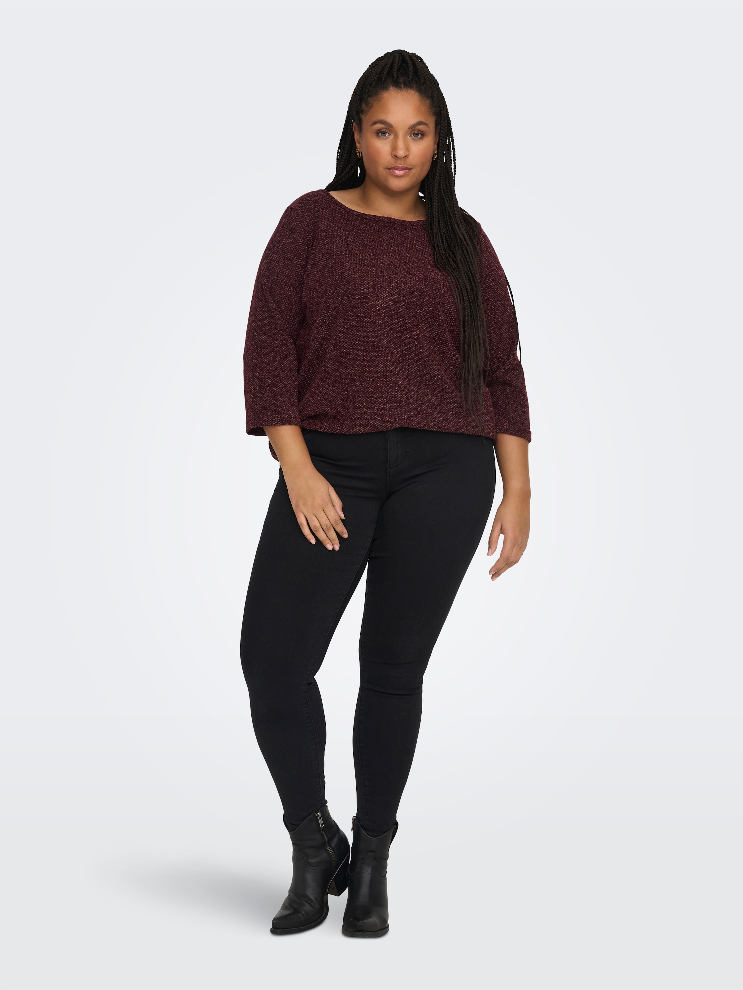 ONLY CARMAKOMA T-shirt à manches 3/4 »CARMARTHA 3/4 TOP« fibre synthétique, coupe ample