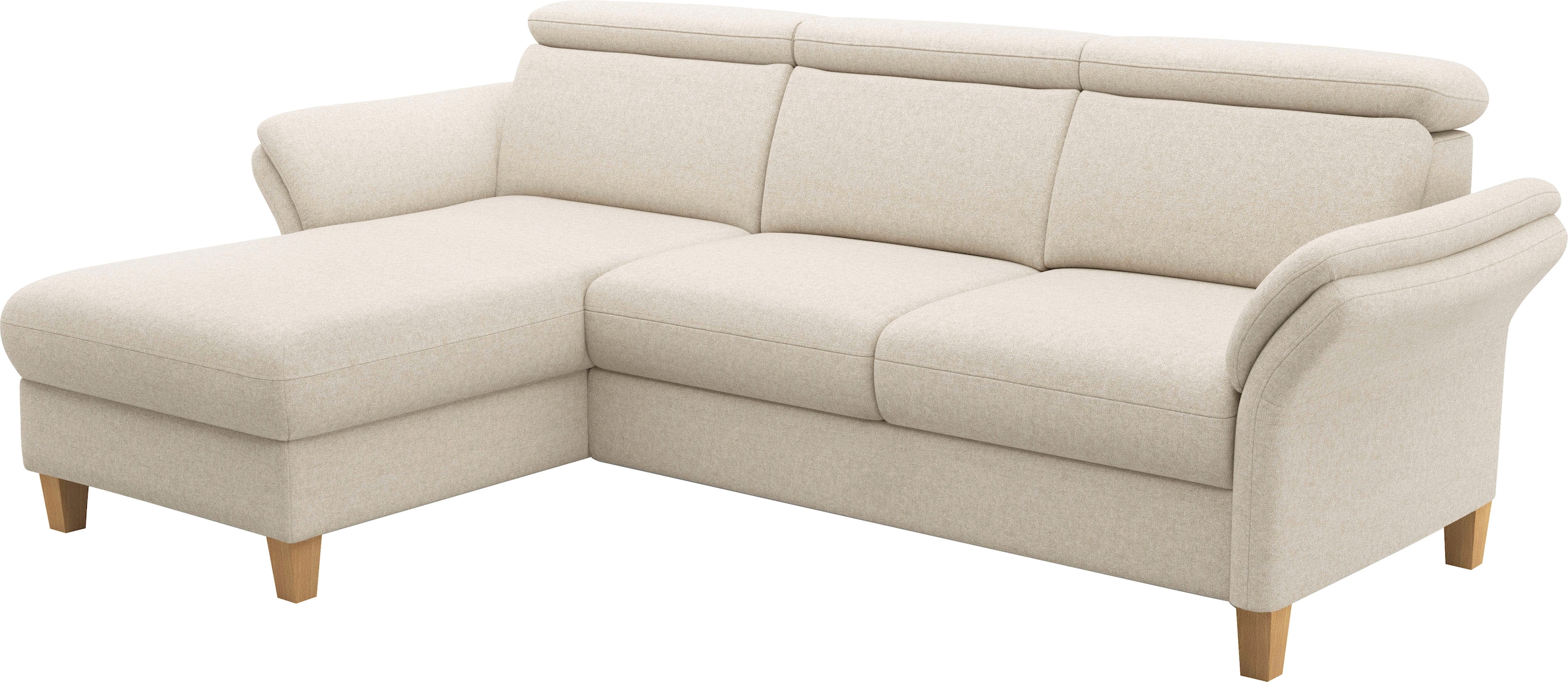 Home affaire Canapé d'angle »Glendale, L-Form« inkl. Kopfteilverstellung, wahlweise mit Vorziehsitz und Bettkasten