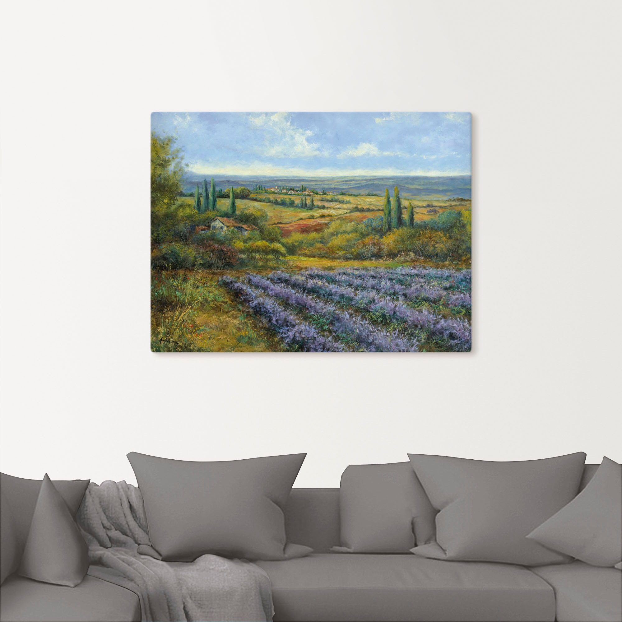 Artland Tableau sur toile »Lavendelfelder in der Provence« Europe 1 cuis tlg. tendu sur cadre en bois
