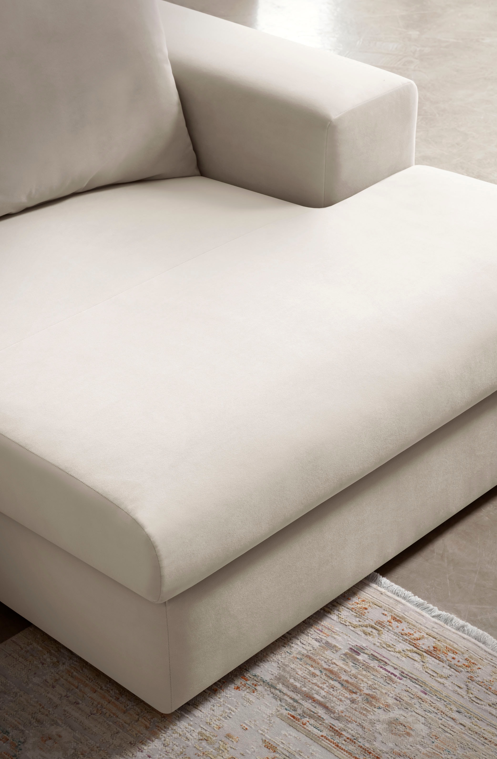 andas Canapé d'angle »SLEETLAND XXL in Samtvelours oder Vintage-Leder-Optik, L-Form,« besonders gross und bequem