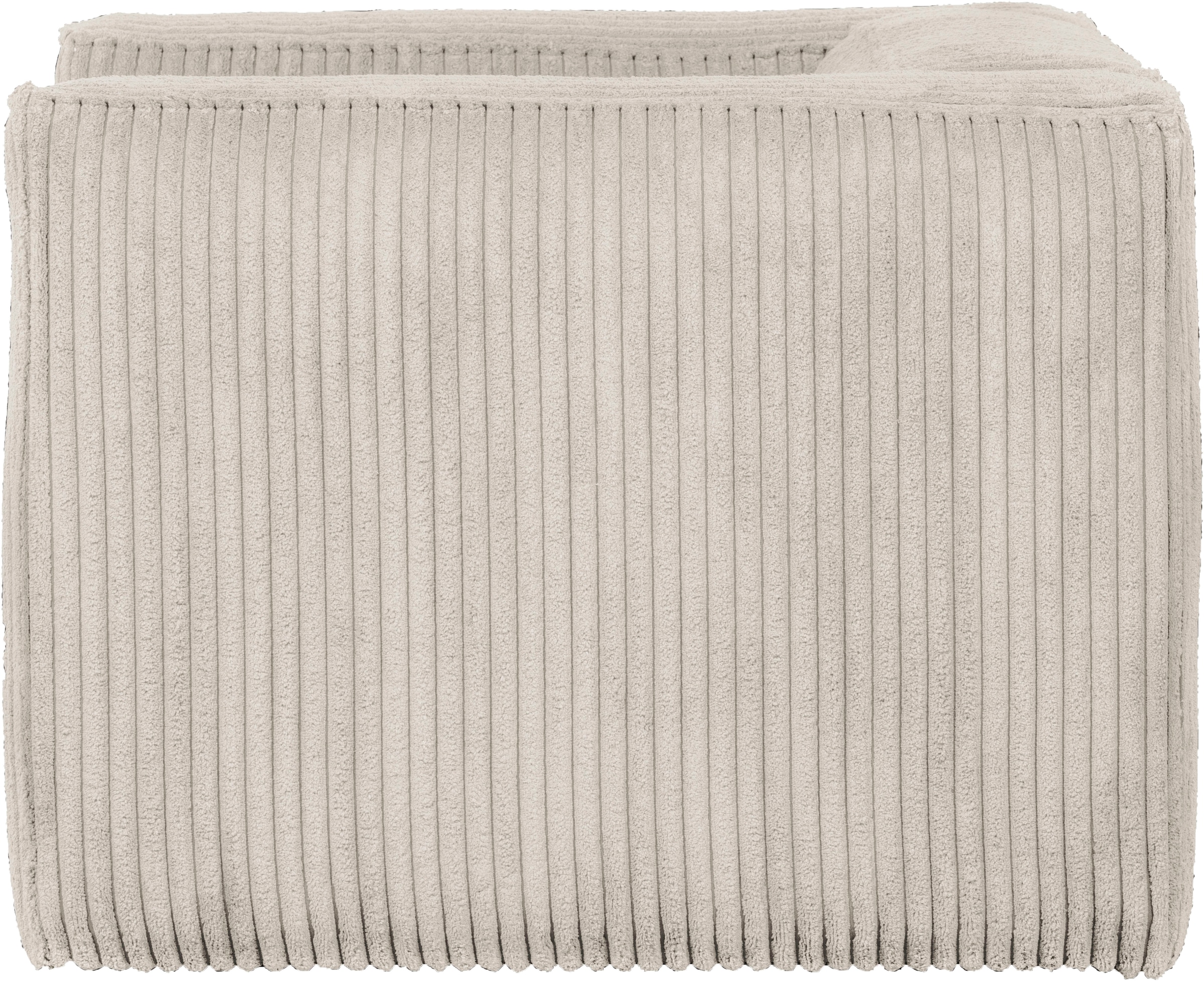 WOOOD Fauteuil lounge »Bean mit Split-Rippenbezug und Armlehnen B 146 x T 98 x H 74 cm« haute résistance à l'usure, imprégnation Téflon, capacité de charge 100 kg