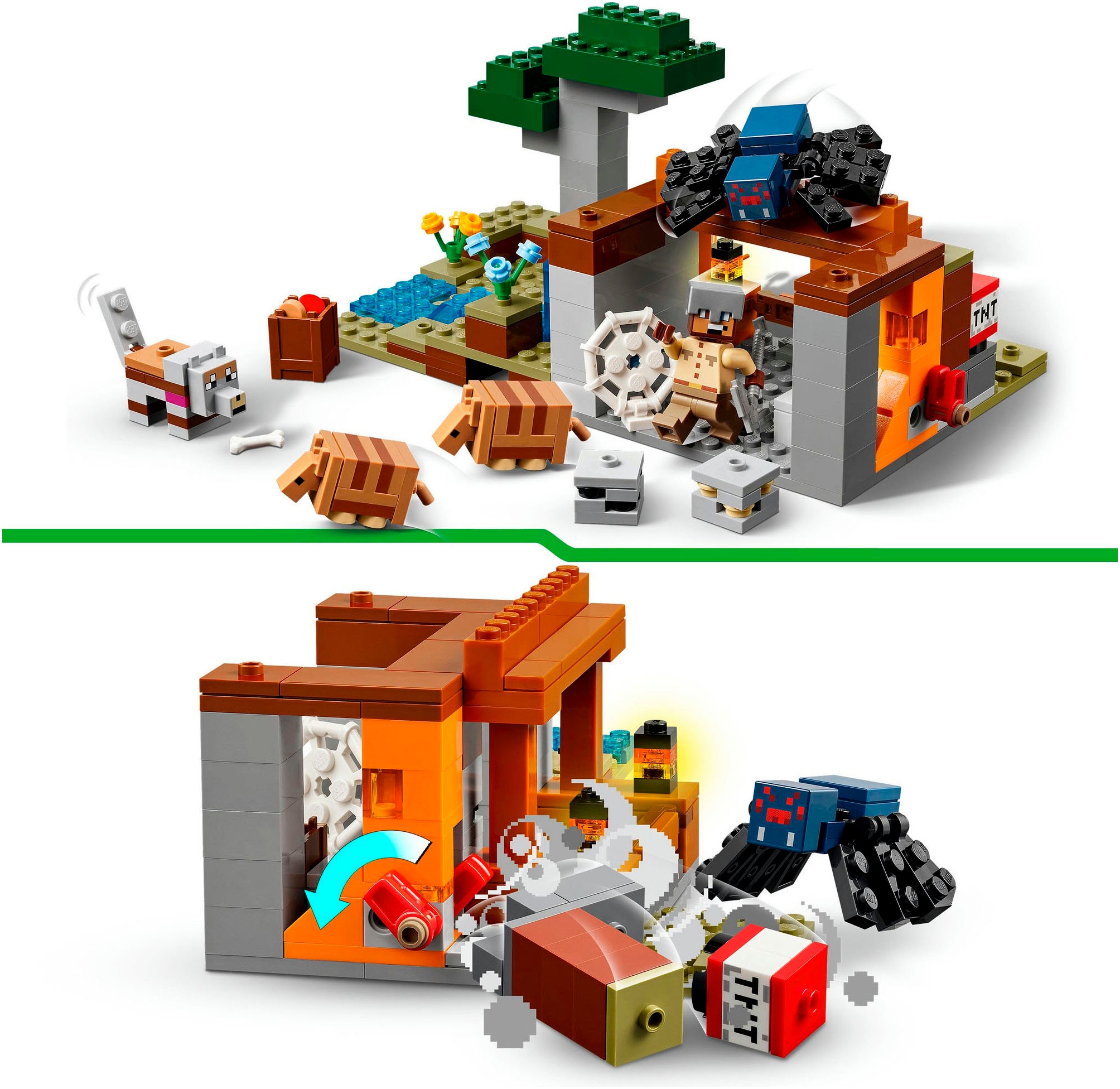 LEGO® Konstruktionsspielsteine »Die Expedition zur Gürteltiermine (21269), LEGO Minecraft« Made in Europe